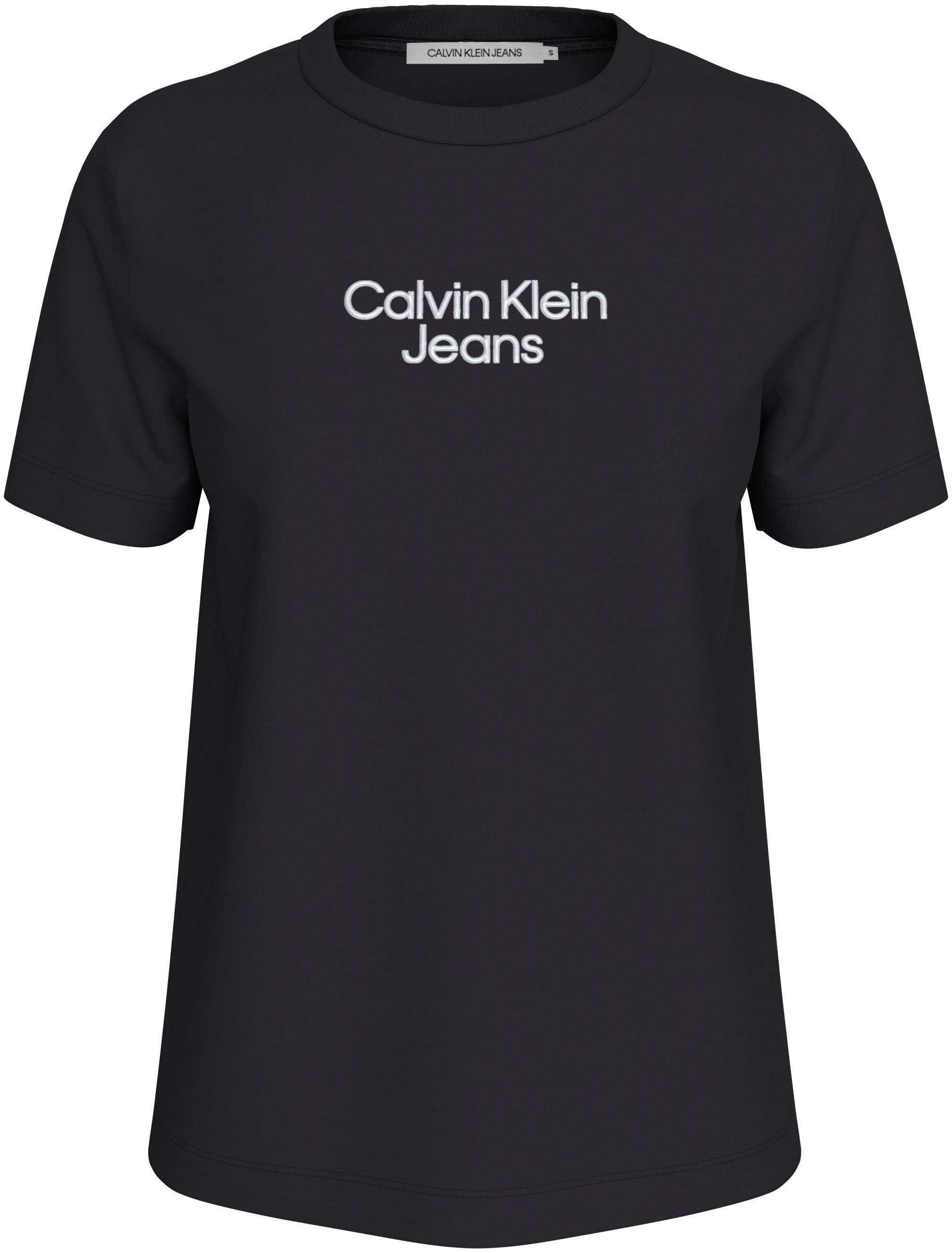 Calvin Klein Jeans T-Shirt mit INSTITUTIONAL REG TEE Logoschriftzug STACKED