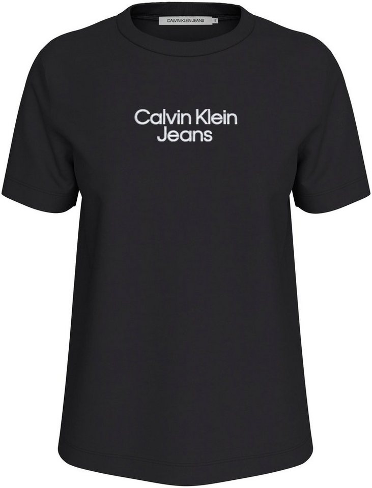 Calvin T-Shirt INSTITUTIONAL Klein Jeans REG STACKED TEE mit Logoschriftzug