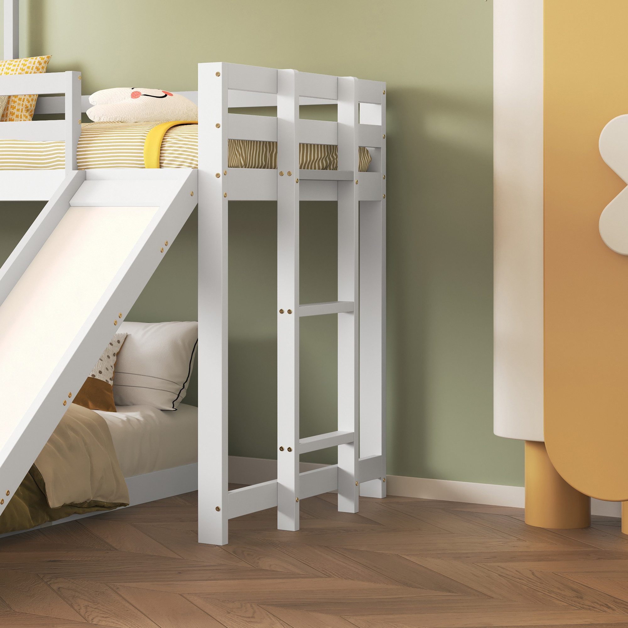 Flieks bunk bed, bunk bed children's bed with upper bed 90x200cm and lower bed 140x200cm