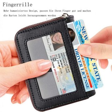 GelldG Geldbörse Kreditkartenetui für Damen und Herren, RFID Schutz, Schlüsselanhänger