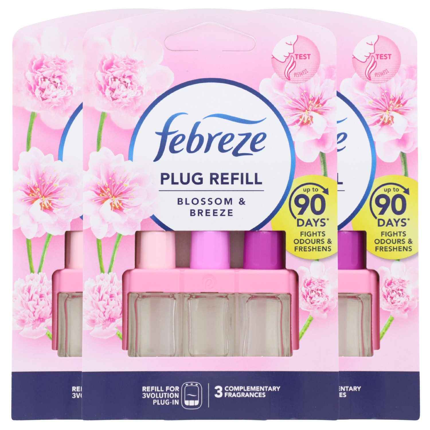 Febreze Raumduft 3x Febreze 3Volution Blossom & Breeze Blütenbrise je 20ml Nachfüller