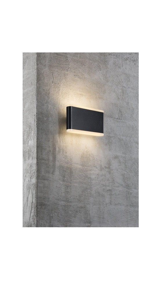 Nordlux schwarz warmweiss LED LED Wandleuchte Außen-Wandleuchte IP54, fest 8W integriert, SQUARE Artego Flint