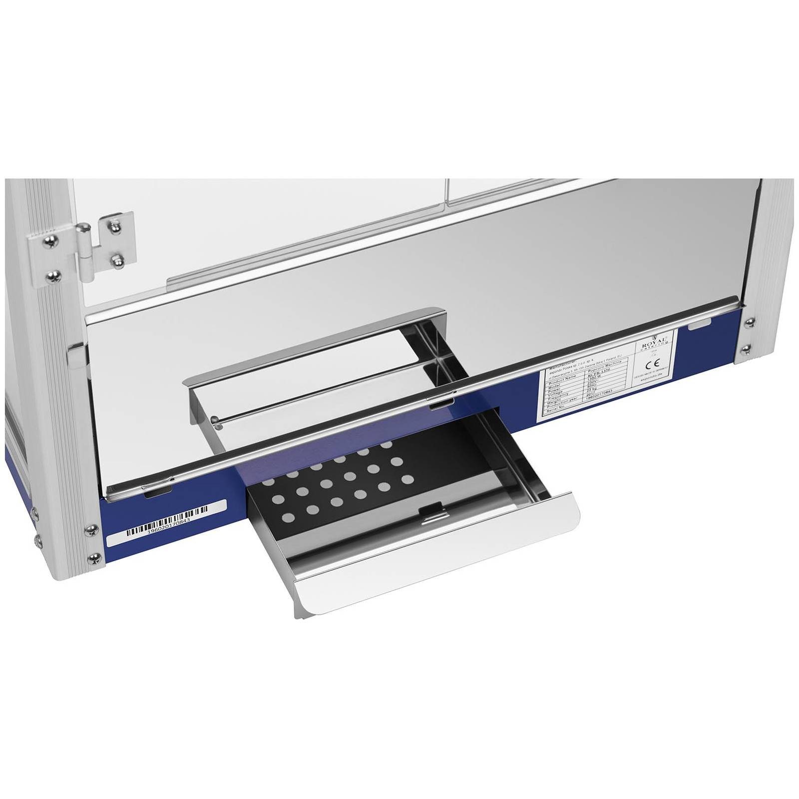 Royal Catering Popcornmaschine Popcornmaker 1500 W 5 kg/h blau Popcornautomat Teflonbeschichtung – Bild 4 von 5