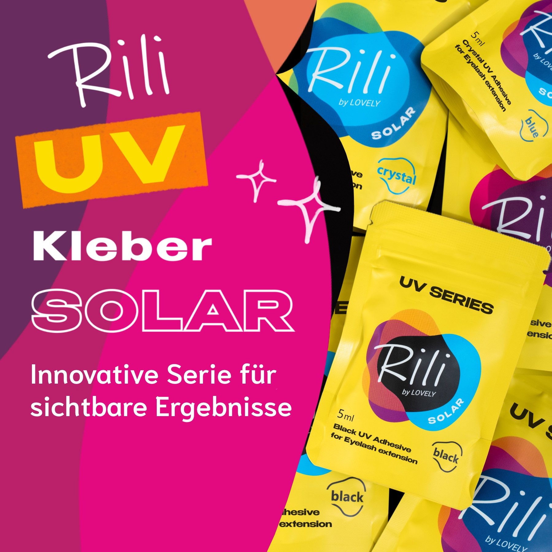 Lovely Einzelwimpern UV Kleber Lash Glue Wimpernkleber Wimpernverlängerung, Für professionelle WImpernverlängerung, Schnelle Trocknungszeit