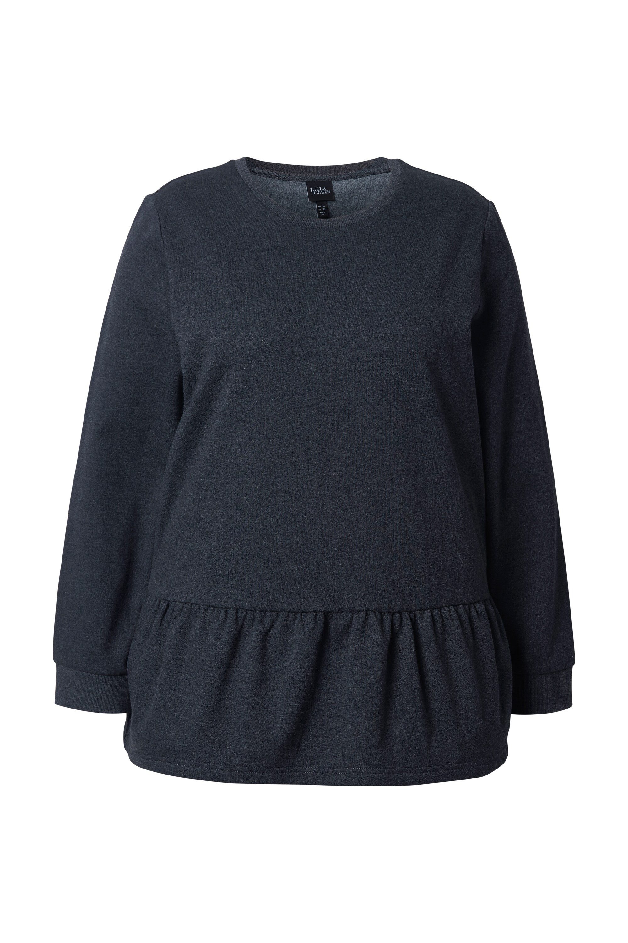 Sweatshirt Sweatshirt Volantsaum A-Linie Rundhals Langarm