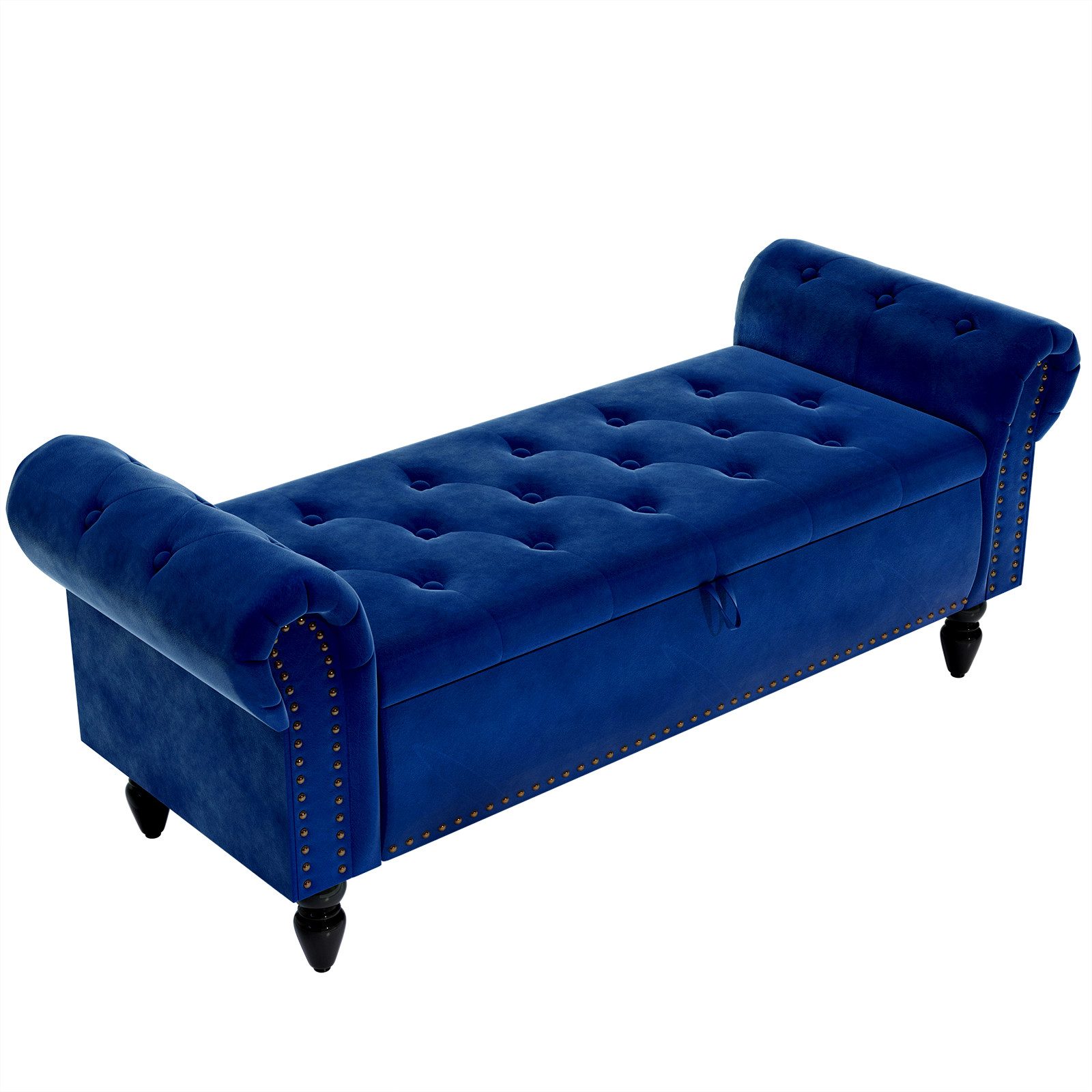 TLGREEN Bettbank Sitzbank mit Stauraum,133 x 53 x 46 cm Polsterbank, (Umdrehen Mit Booster-Gasstange, Bettende mit Deckel, Fußstütze mit stabilen Holzbeinen, Bis 168kg), Sofabank fur Flur, Esszimmer, Schlafzimmer, Wohnzimmer