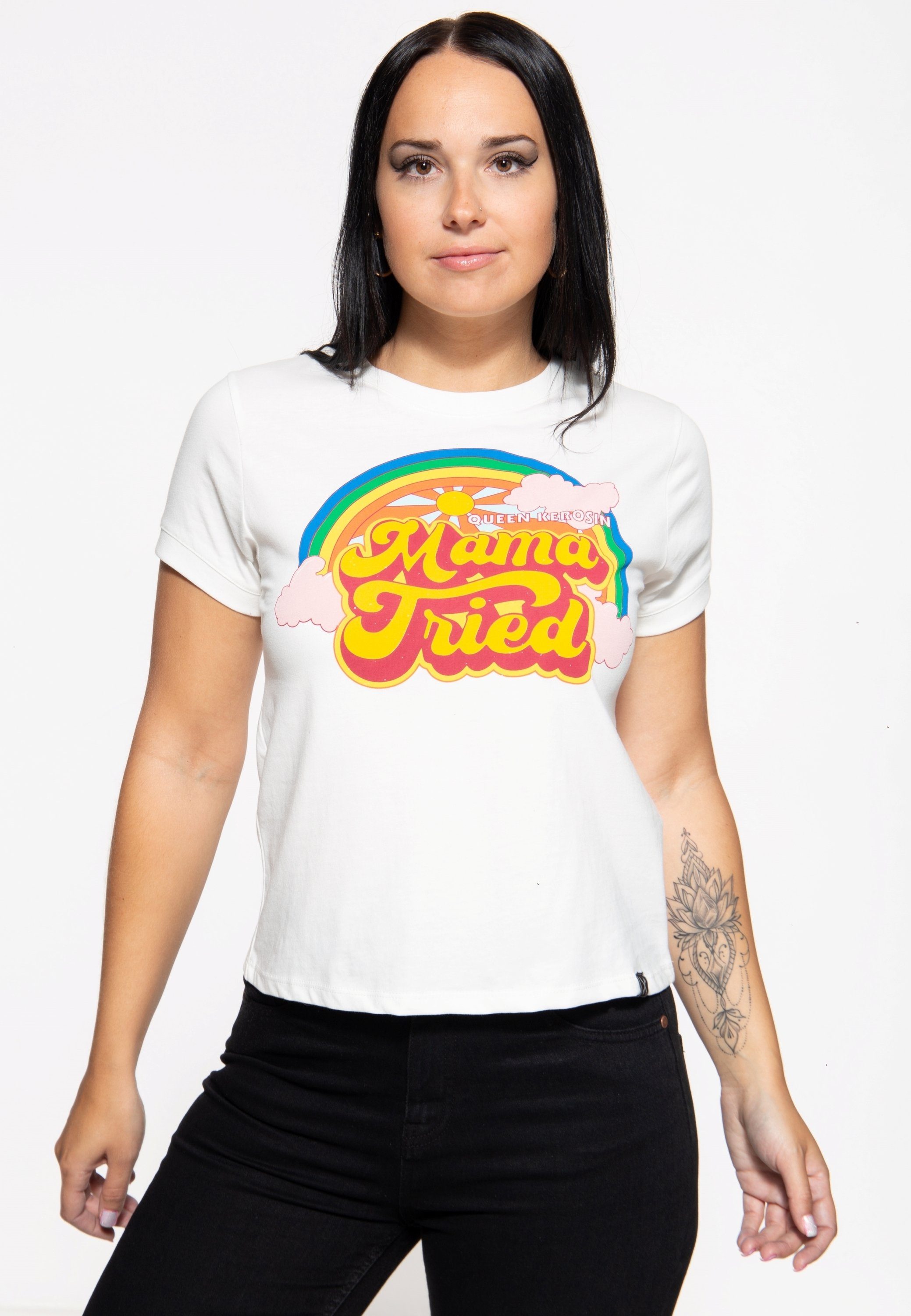 QueenKerosin Print-Shirt Mama Tried (1-tlg) mit Frontprint