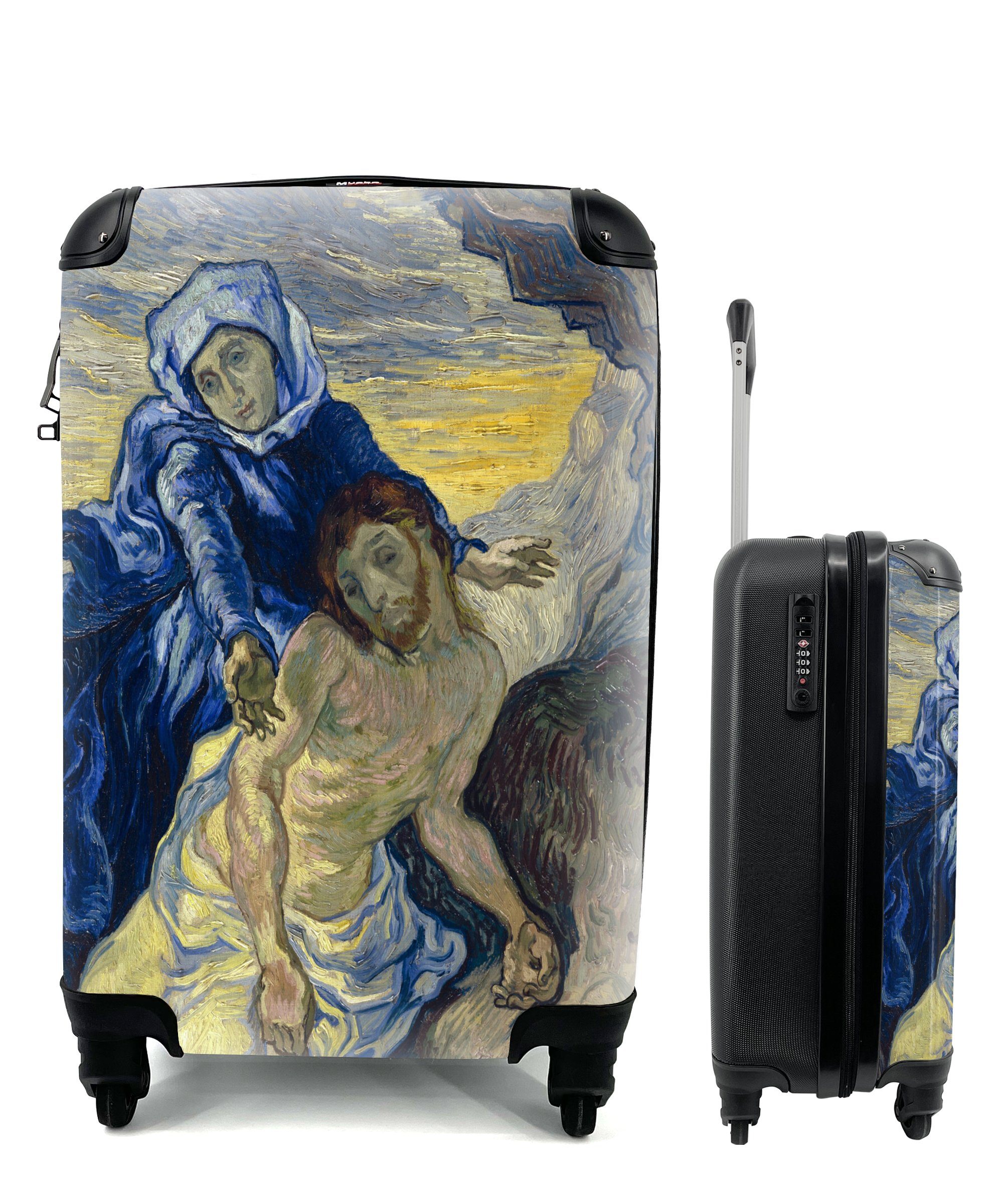 Ferien, (nach MuchoWow Delacroix) Gogh, Pietà Reisekoffer Rollen, - Handgepäck rollen, Handgepäckkoffer für Trolley, van Vincent mit Reisetasche 4