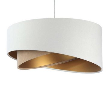 Kiom Pendelleuchte Kinga P Velours white, beige & gold Ø 50 cm, für wechselbare Leuchtmittel, Leuchtmittel nicht inklusive, Leuchtmittel abhängig