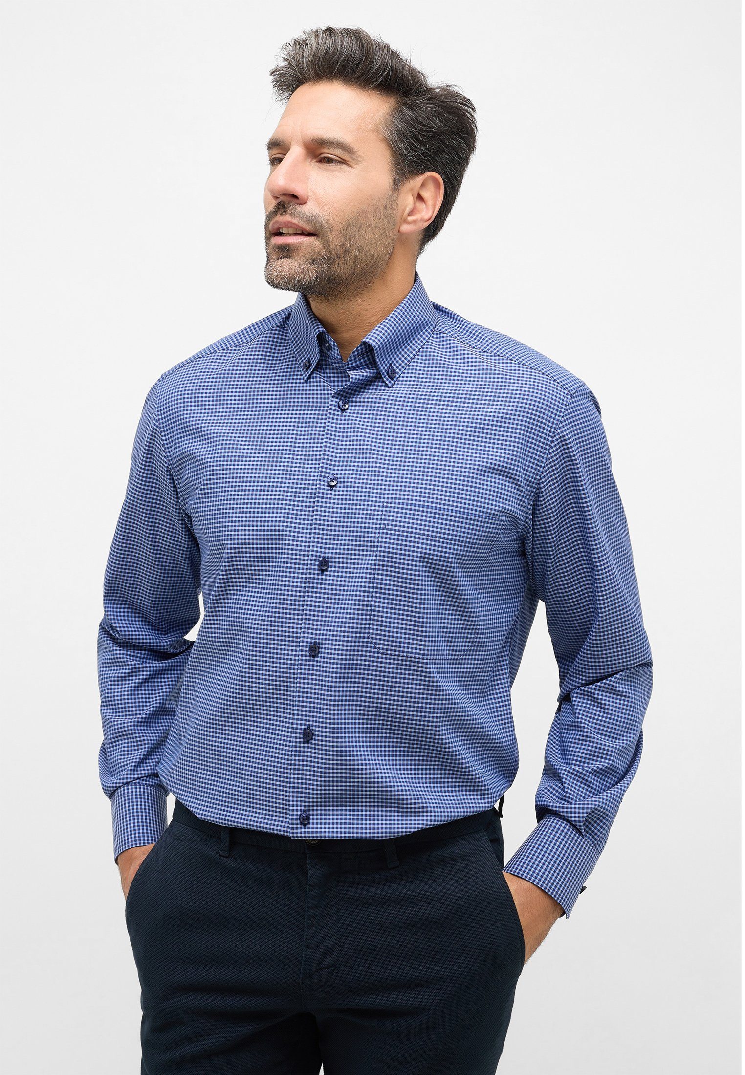 Eterna Langarmhemd COMFORT FIT dunkelblau | Hemden