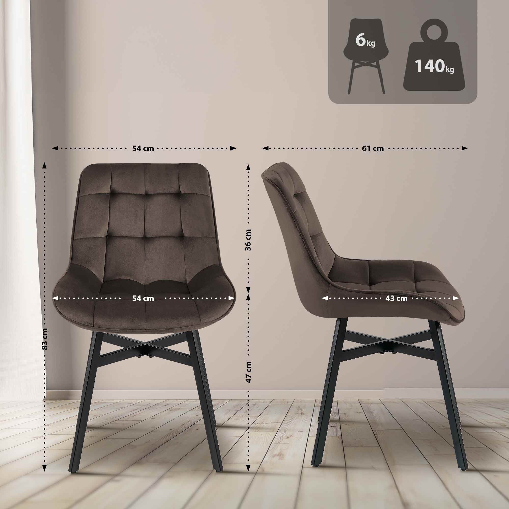 CLP Esszimmerstuhl Colby, mit Stoff- oder Samtbezug, bis 140 kg günstig online kaufen