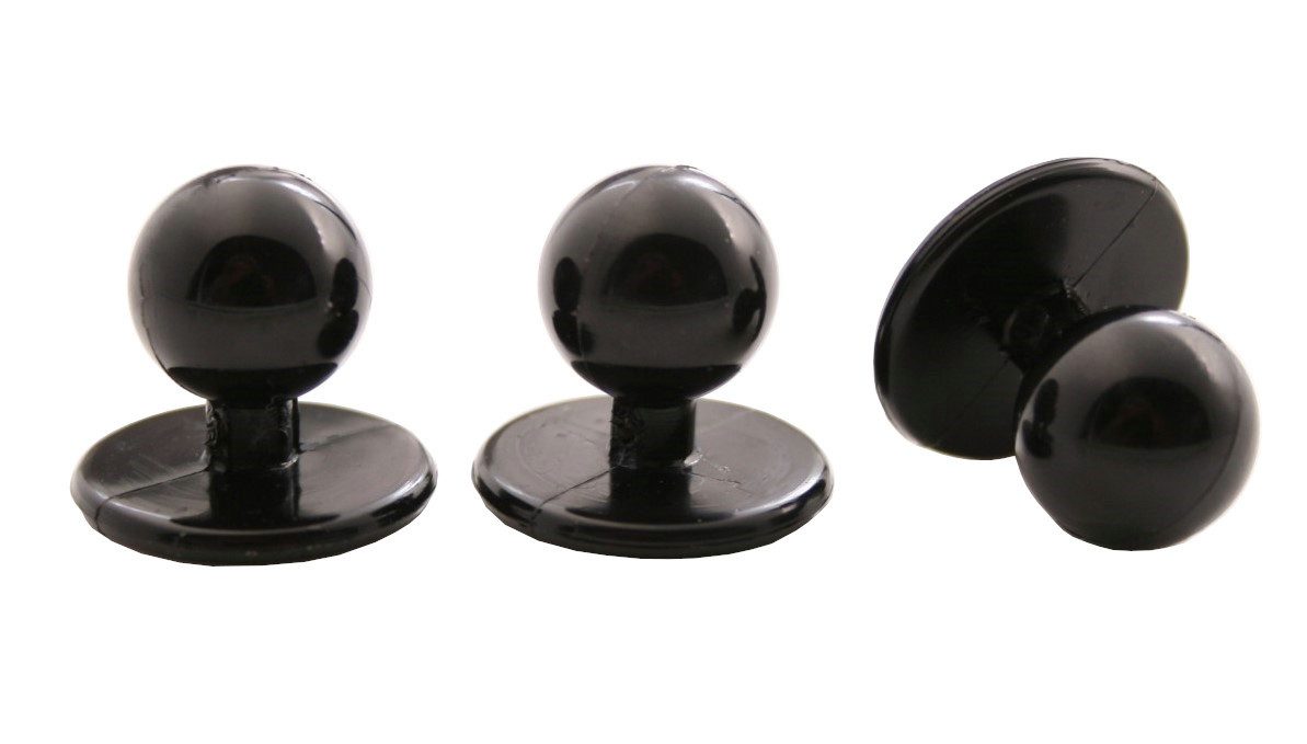 Hartmann-Knöpfe Knopf 1 Set (12 Stück) Kochjackenknöpfe Kugel schwarz, weiss o. türkis