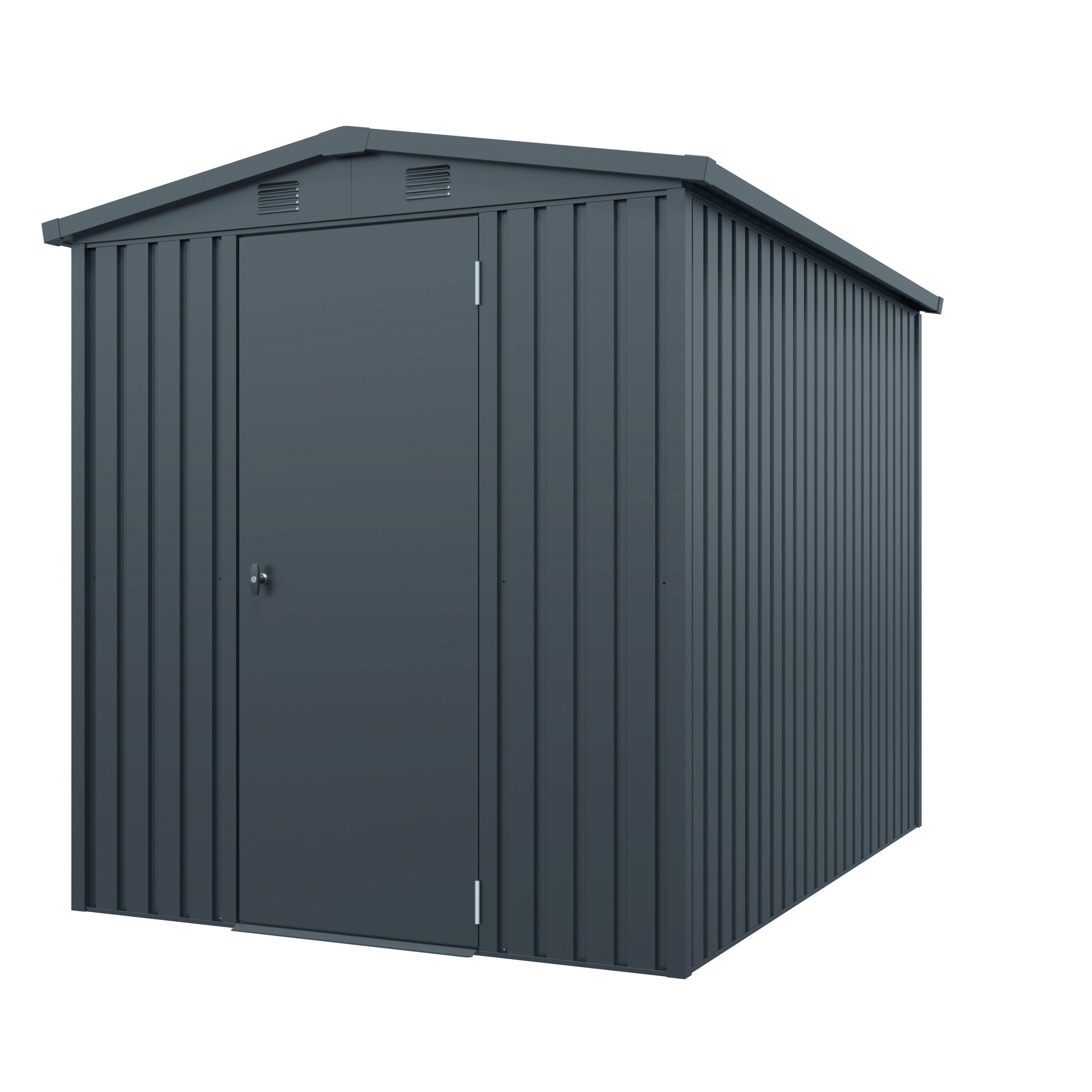 GARDEN 'N' MORE Gerätehaus Pultdachhaus Basic plus, BxT: 185x239 cm, einfacher Aufbau, Langlebig, abschließbar, inkl. Regenrinne