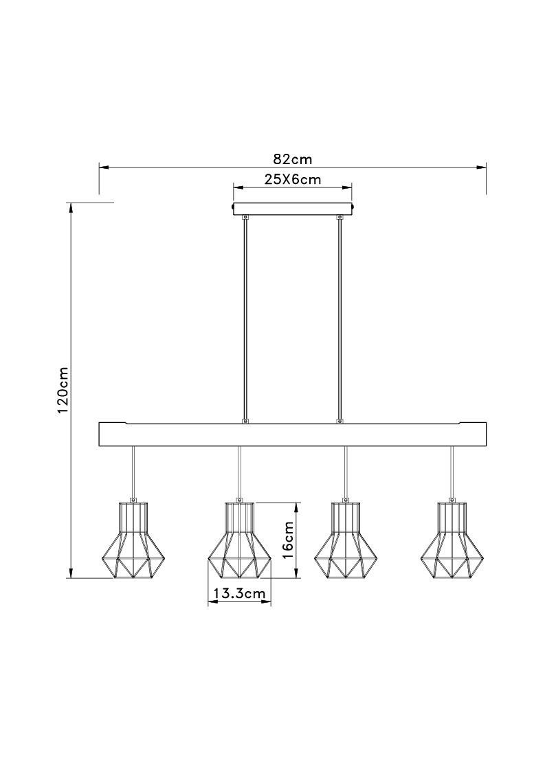 LBH 82x13.30x120 LEUCHTEN (LBH GLOBO cm) Hängeleuchte PRISKA GLOBO Hängeleuchte, Lighting Hängeleuchte