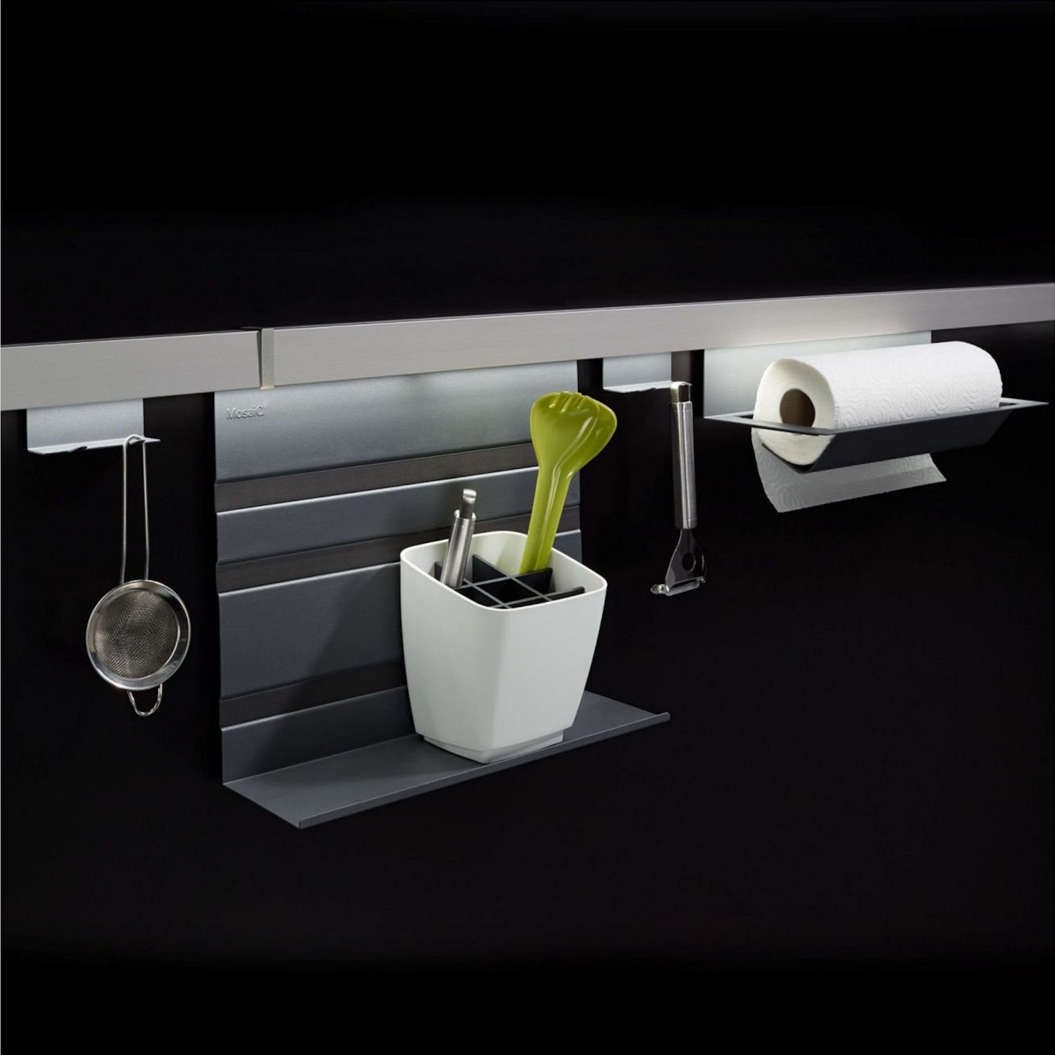 Kesseböhmer Küchenorganizer-Set Linero MosaiQ Starterset Maxi Graphit schwarz