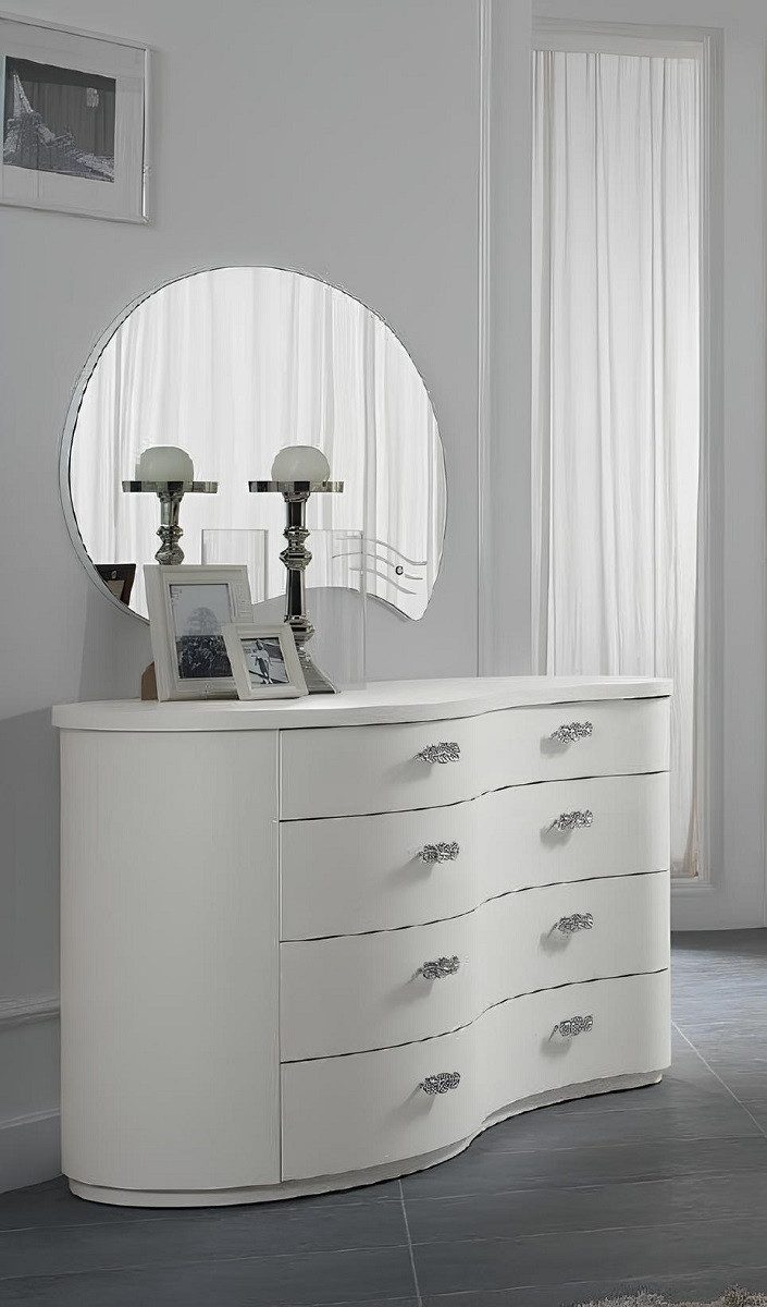 JVmoebel Wandspiegel Bizzotto Wandspiegel in elegantem Grauton aus hochwertigem Holz (1-St), Made in Italy