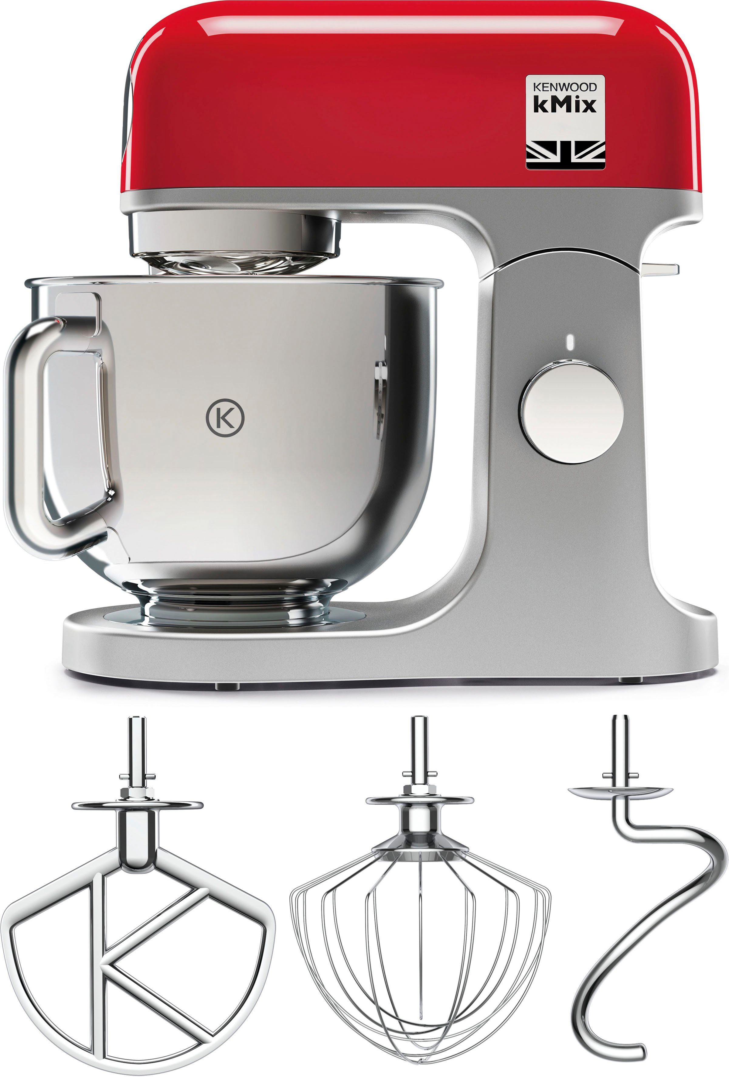 KENWOOD Küchenmaschine kMix KMX 750RD, 1000 W, 5 l Schüssel, inkl. 3-tlg. Patisserie-Set