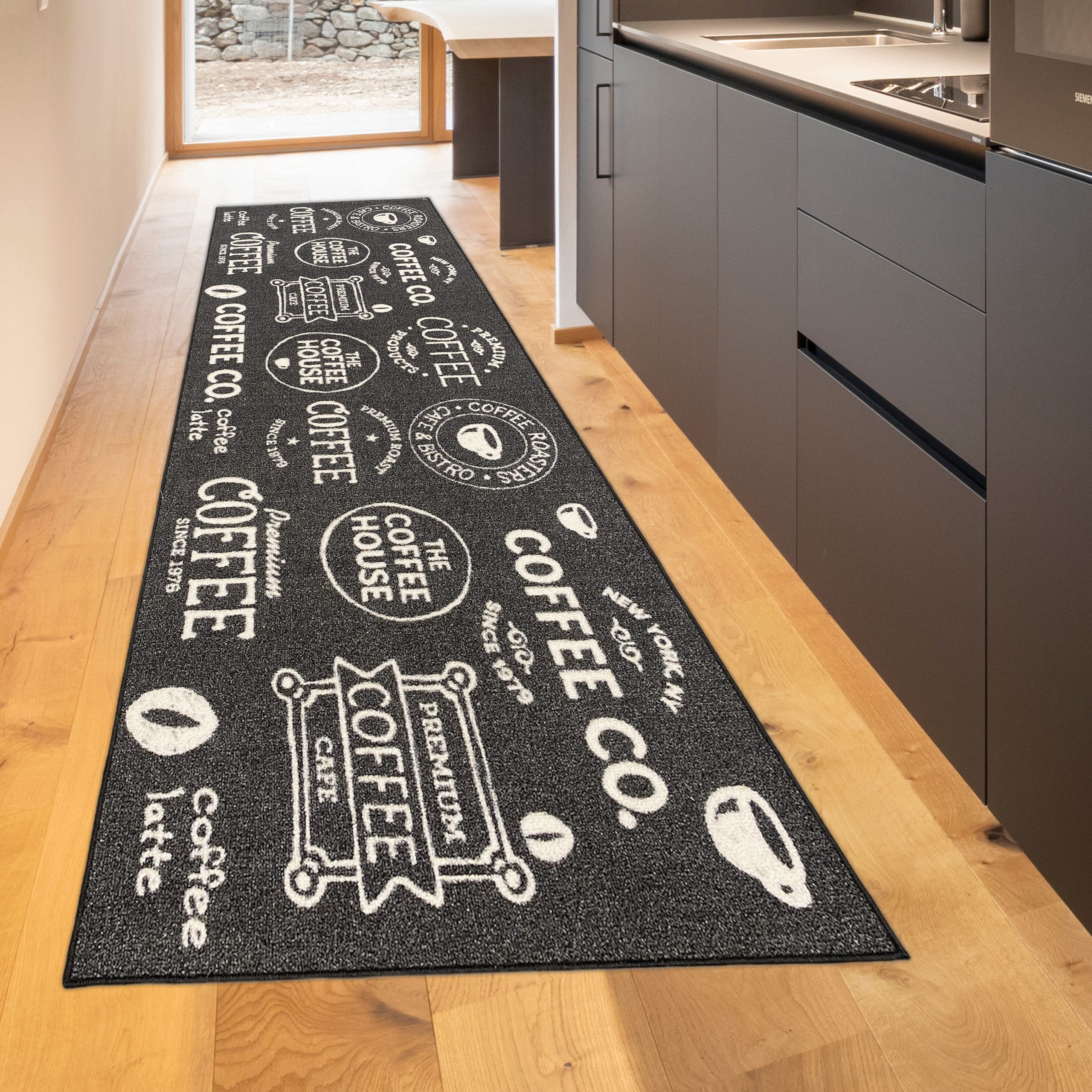 TeppichHome24 Teppich Kuechenteppich Modern, Höhe: 5 mm, pflegeleicht, robust, für Fussbodenheizung geeignet