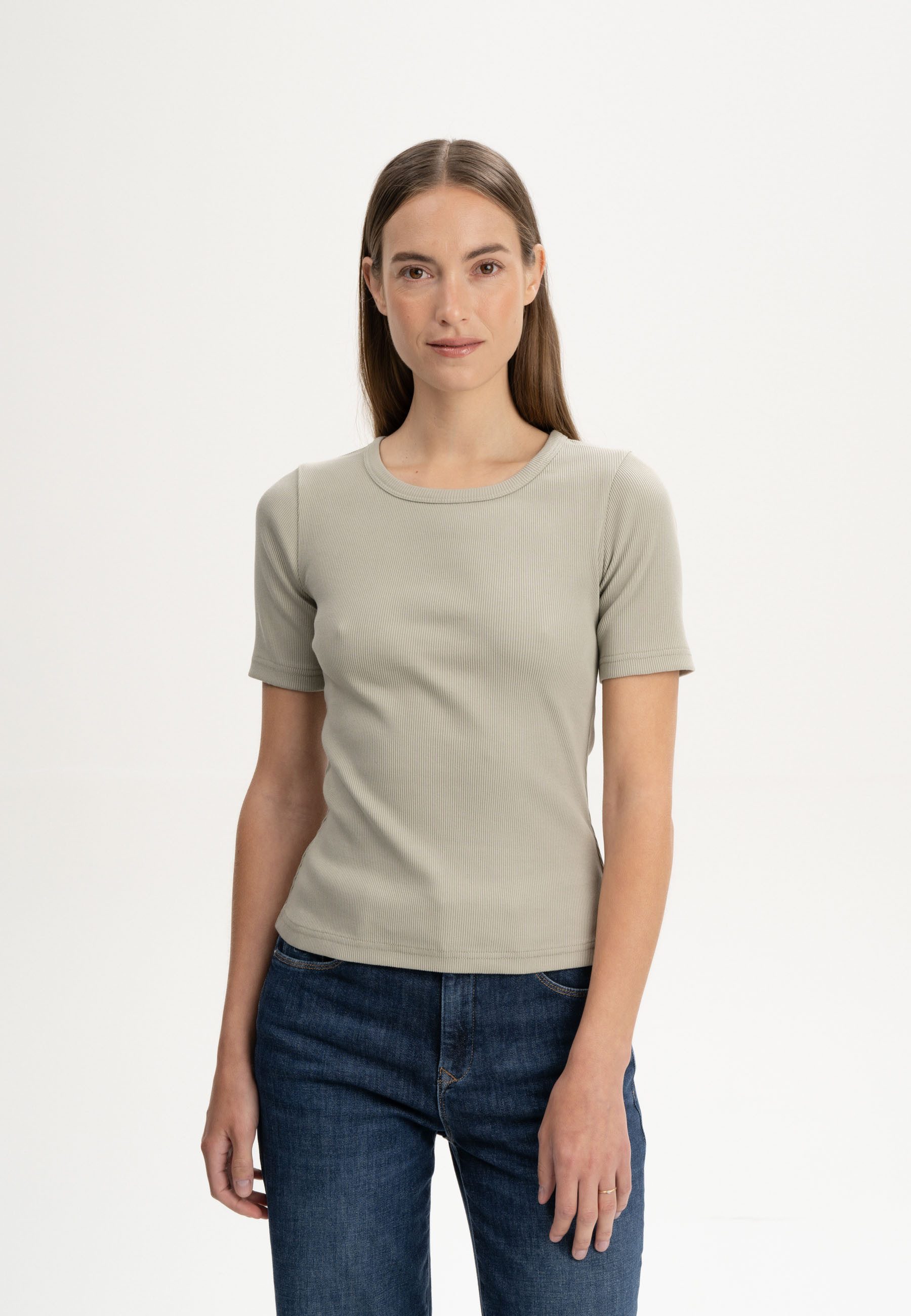 Kurzarmshirt Ripp T-Shirt Style JASLEEN