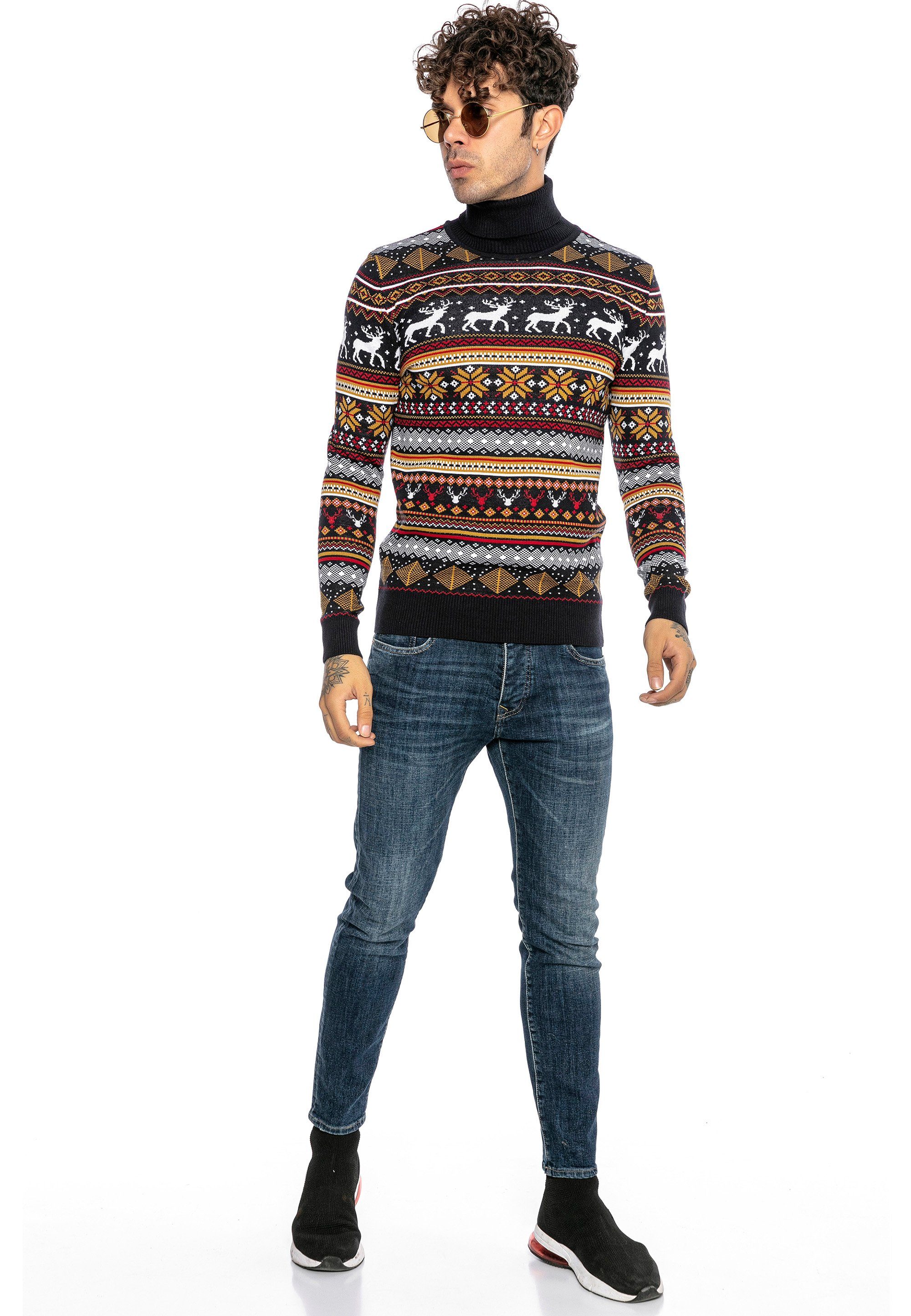 RedBridge Rollkragenpullover Burton mit eng anliegendem Kragen