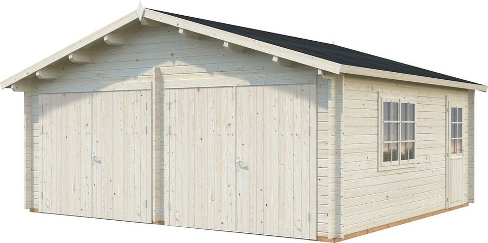 Palmako Garage Roger, BxTxH: 629x565x310 cm, mit Holztor, naturbelassen