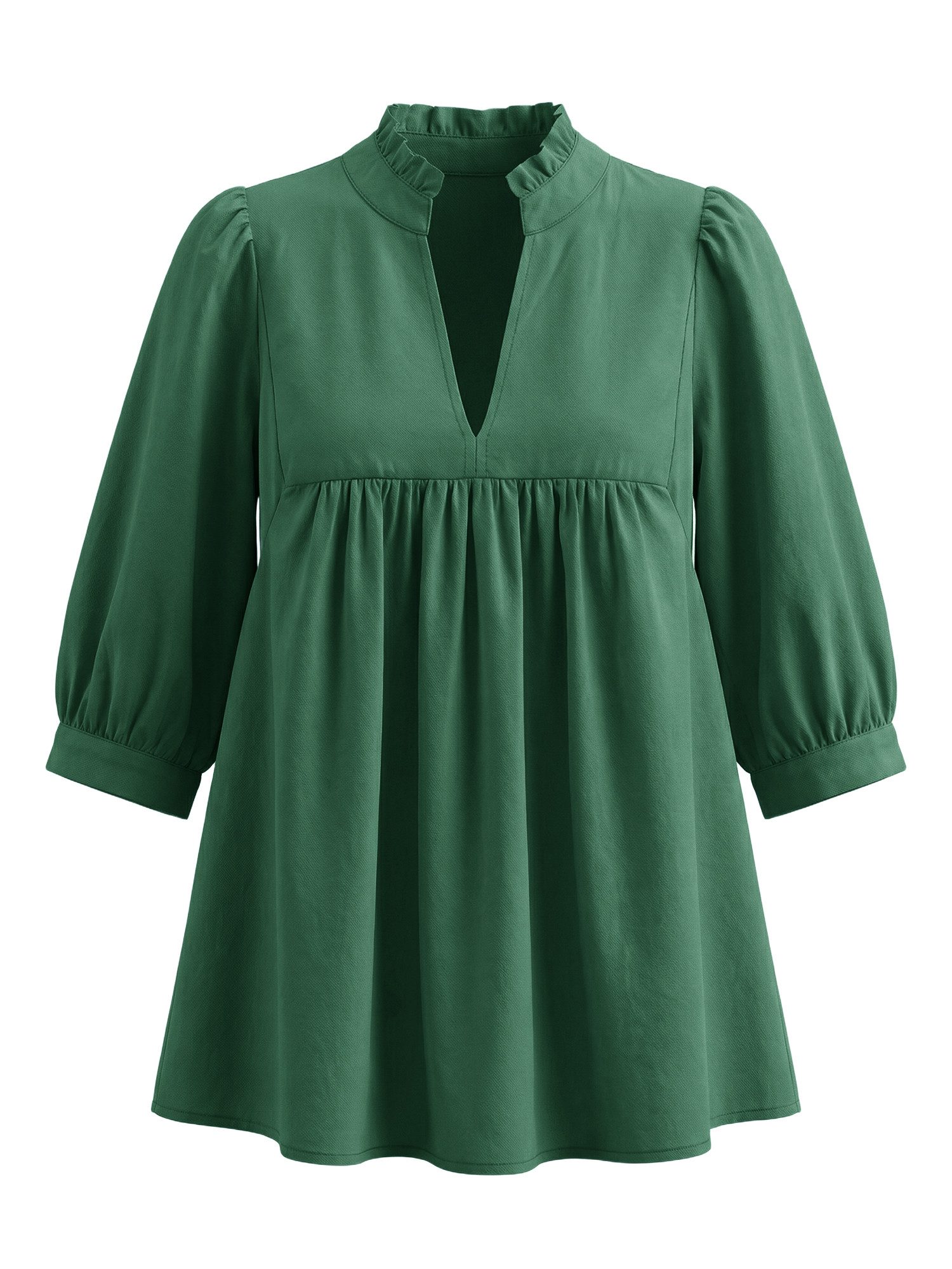 Imily Bela Blusentop Damen V-Ausschnitt Bluse mit Puffärmeln (Packung, 1-tlg., 1per-Pack) Rüschen Besatzung – Bild 5 von 5