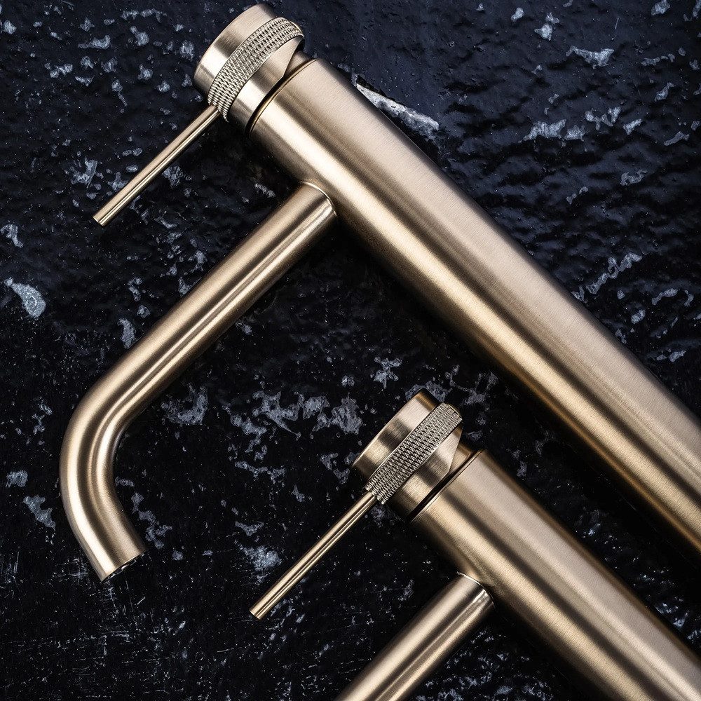 wohnwerk.idee Badarmatur Wasserhahn Waschtischarmatur Gold Anthrazit günstig online kaufen