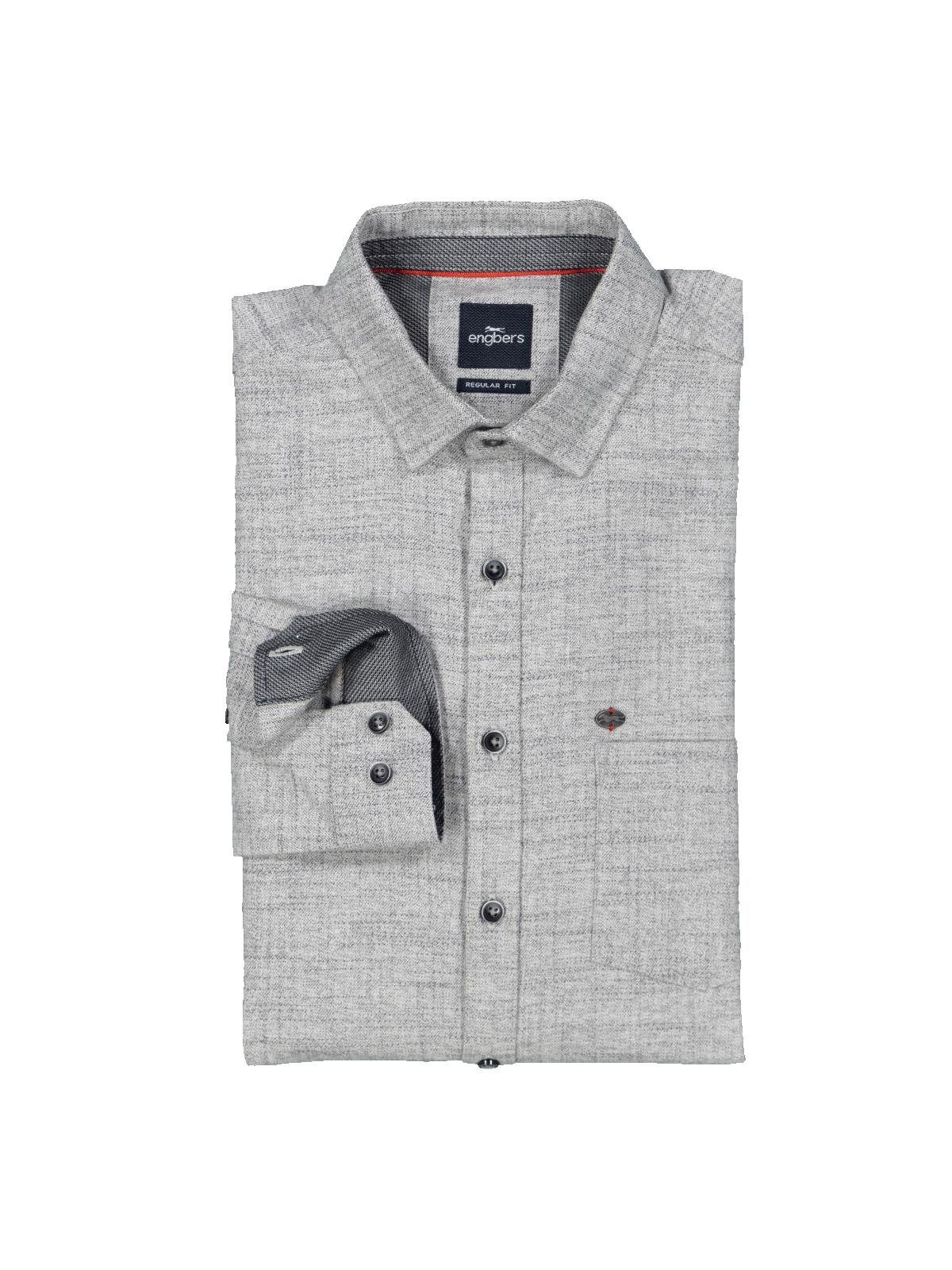 Engbers Langarmhemd engbers Herren Langarm-Hemd uni, Silbergrau