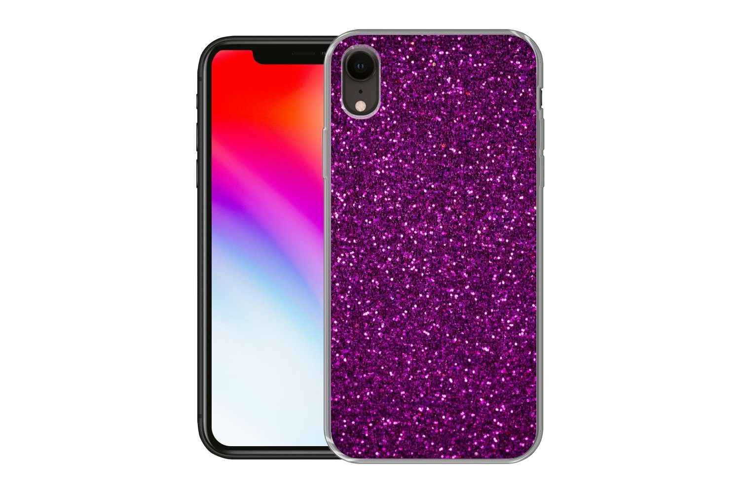 MuchoWow Handyhülle für Apple iPhone XR Lila - Rosa - Muster - Abstrakt, Smartphone-Bumper, Print, Handy Schutzhülle Dünn