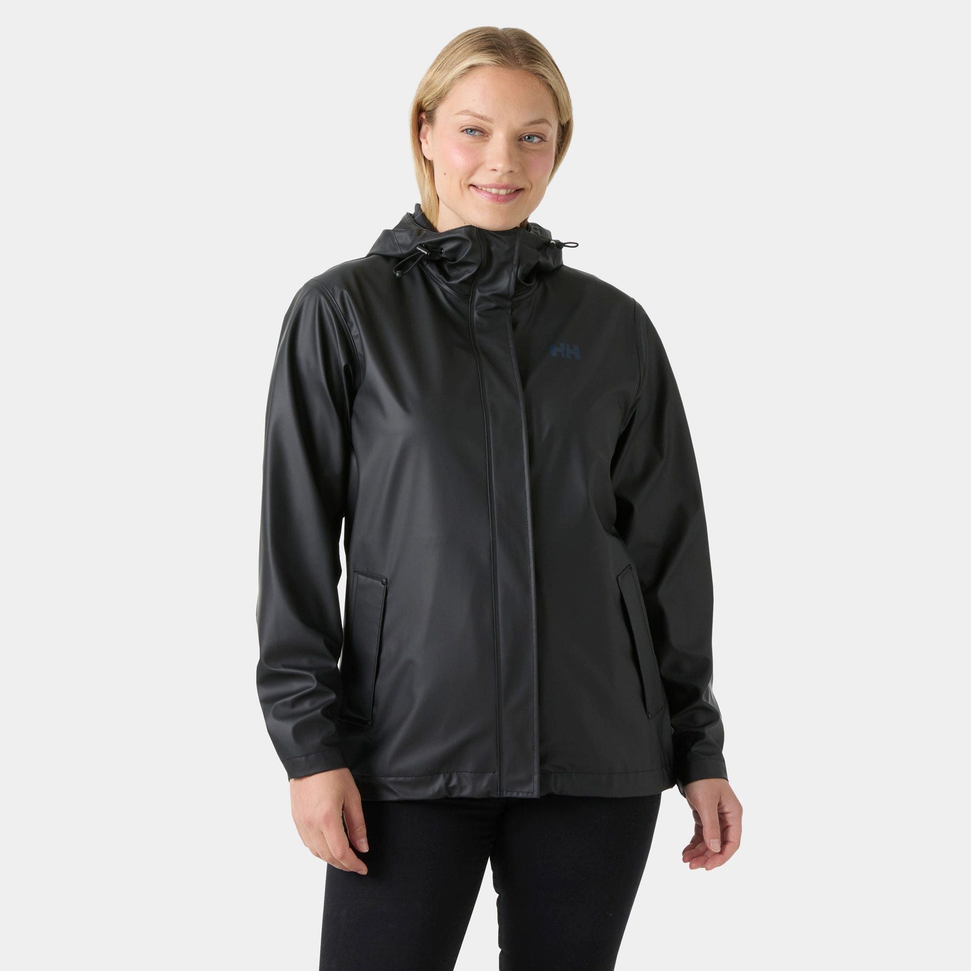 Helly Hansen Regenjacke W MOSS JACKET sportlich, aus PU-Gewebe, wasserdicht, winddicht, mit Kapuze
