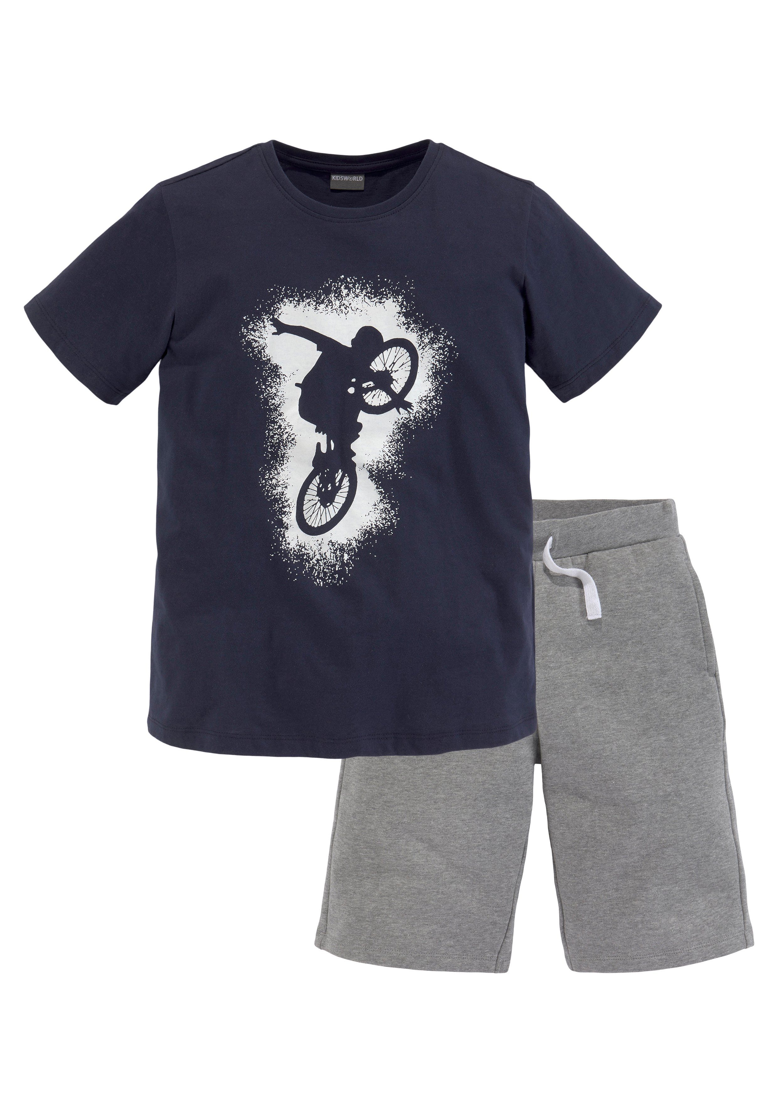 T-Shirt Sweatbermudas BIKER & KIDSWORLD 2-tlg) (Set,