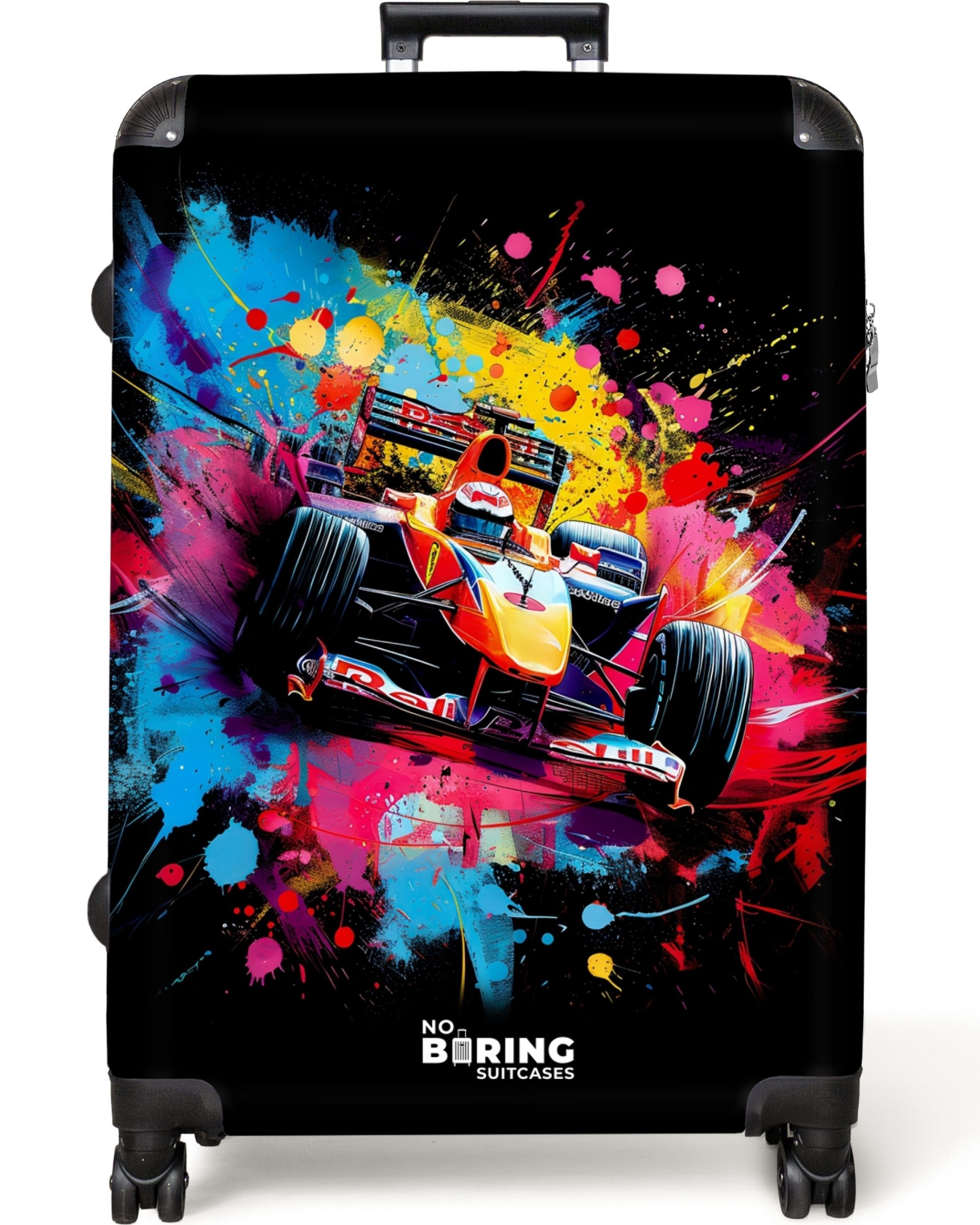 NoBoringSuitcases.com© Hartschalen-Trolley Formel-1-Auto mit Graffiti 77 günstig online kaufen