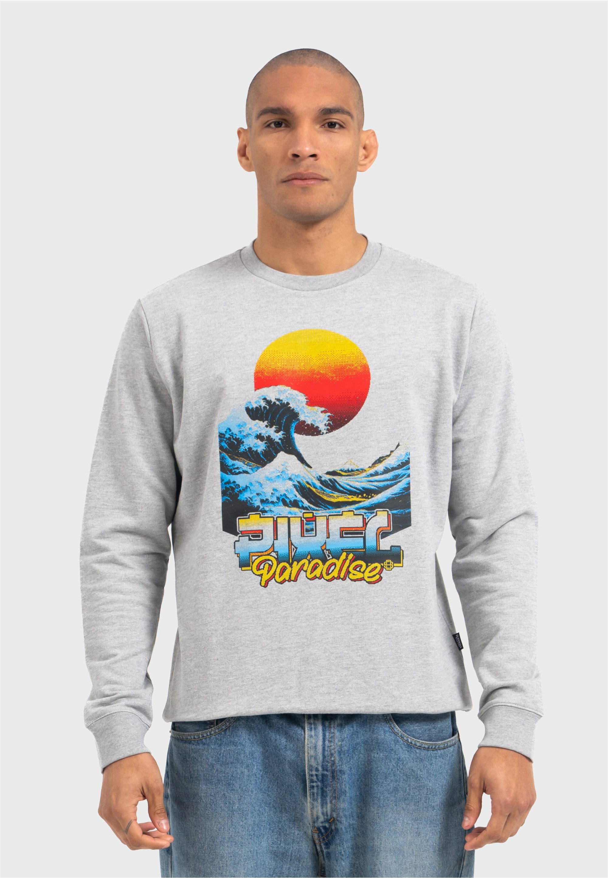 Sweatshirt Retro Pixel Wave Logo Graphic