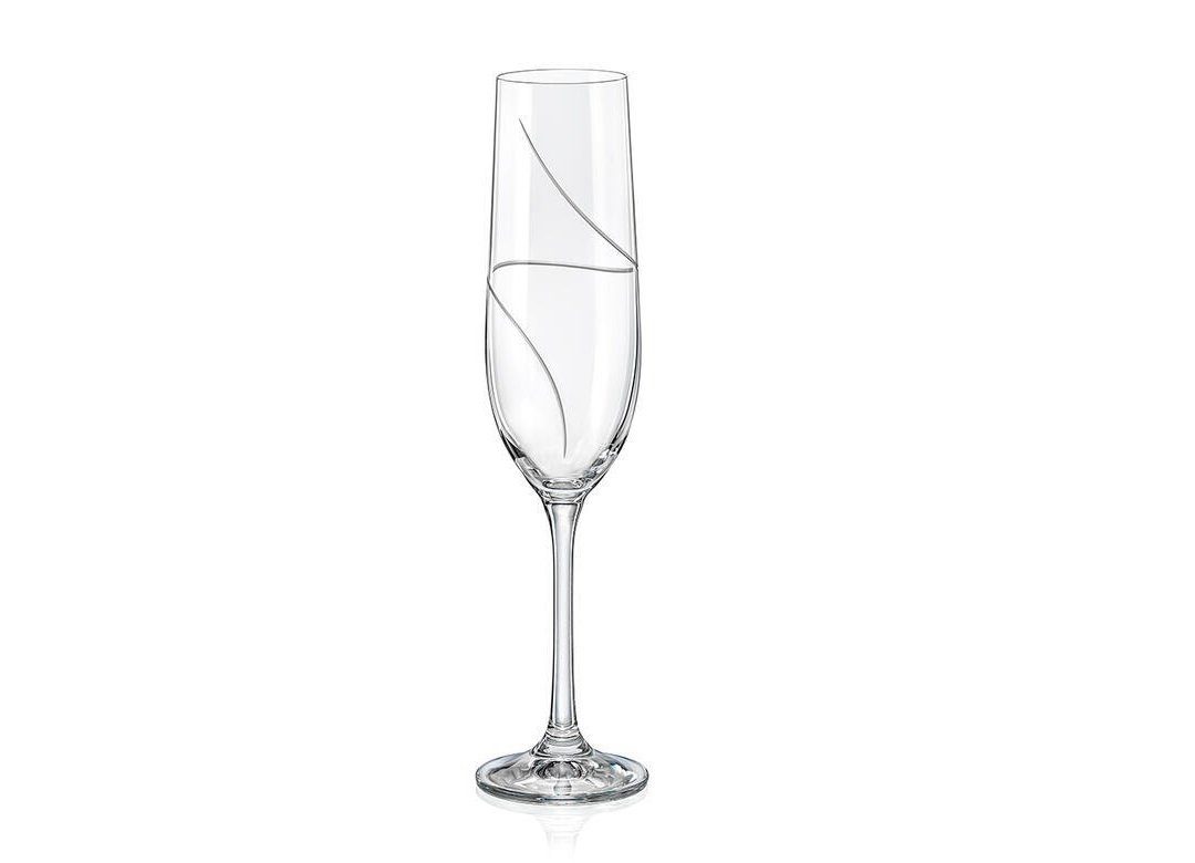 Crystalex Sektglas UP matt geschliffen 190 ml 2er Set, Kristallglas, Kristallglas, matt Schliff
