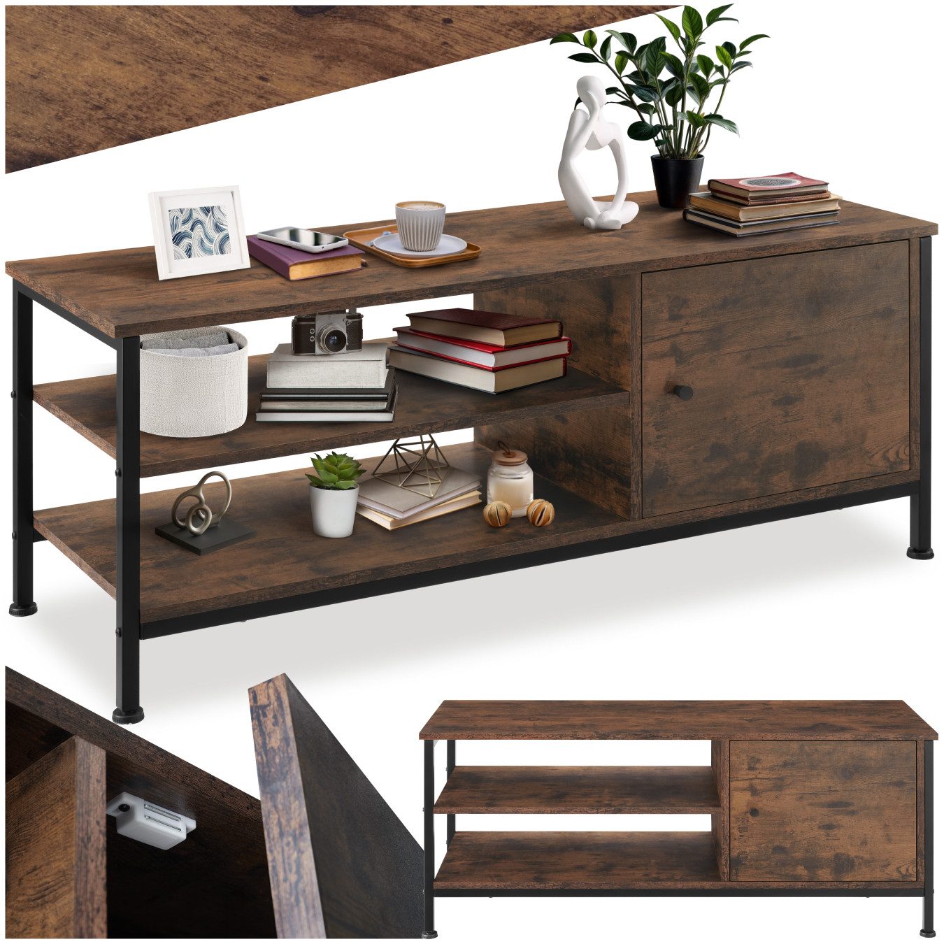 tectake Lowboard TV-Regal, Industrial Style günstig online kaufen