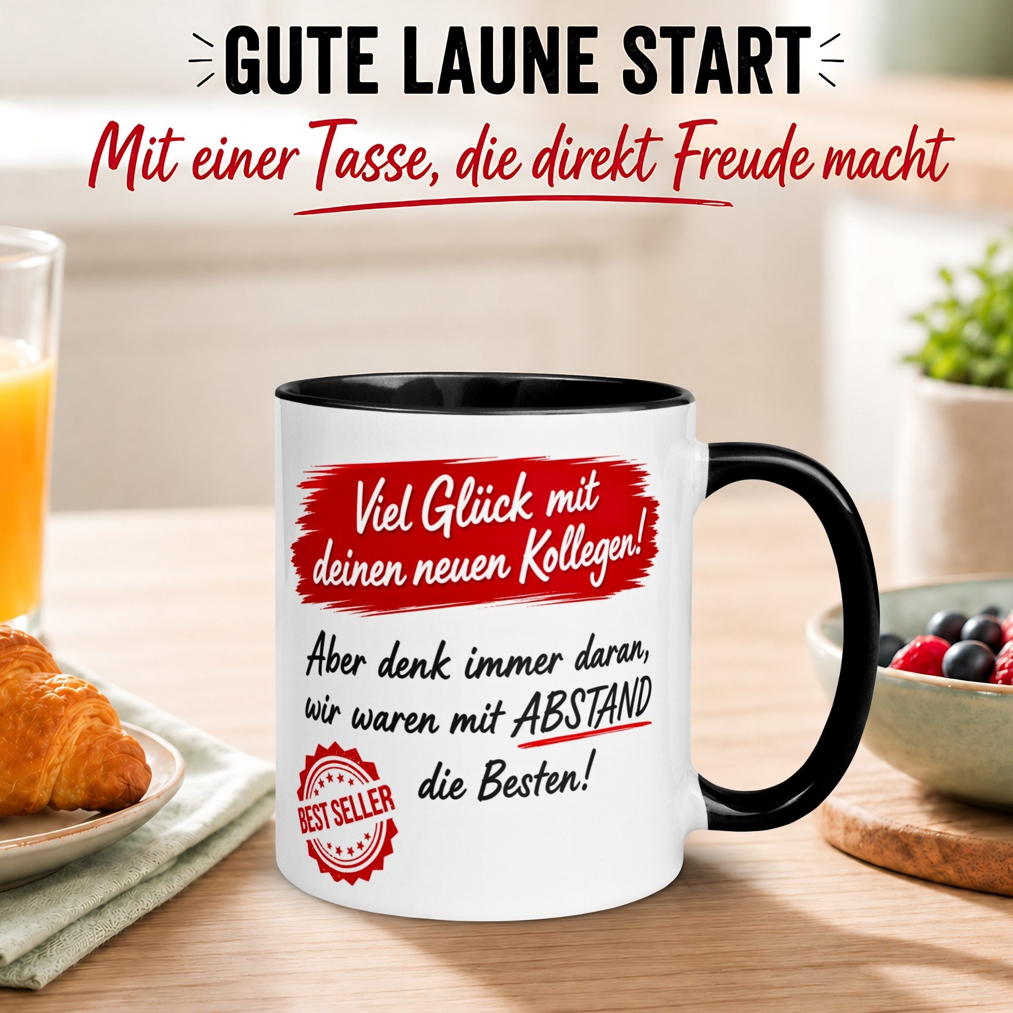 Momentals Tasse Wir waren mit Abstand die Besten – Abschiedsgeschenk Kollegin Kollegen, Gratis Versand · Links-&Rechtshänder · Spülmaschinenfest