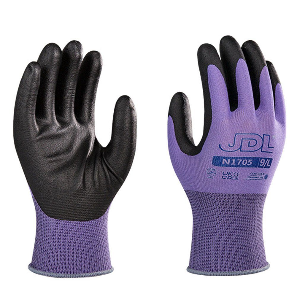 Atäsi Nitril-Handschuhe Gartenhandschuh Superior-Grip Arbeitshandschuh Multi Lila | Handschuhe