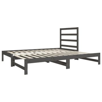 vidaXL Bett Tagesbett Ausziehbar Grau 2x(90x190) cm Massivholz Kiefer