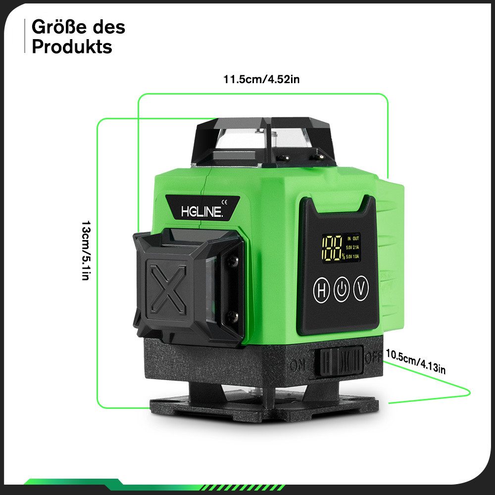 ONEVAN Laserwasserwaage 16 Linien Laser Wasserwaage günstig online kaufen