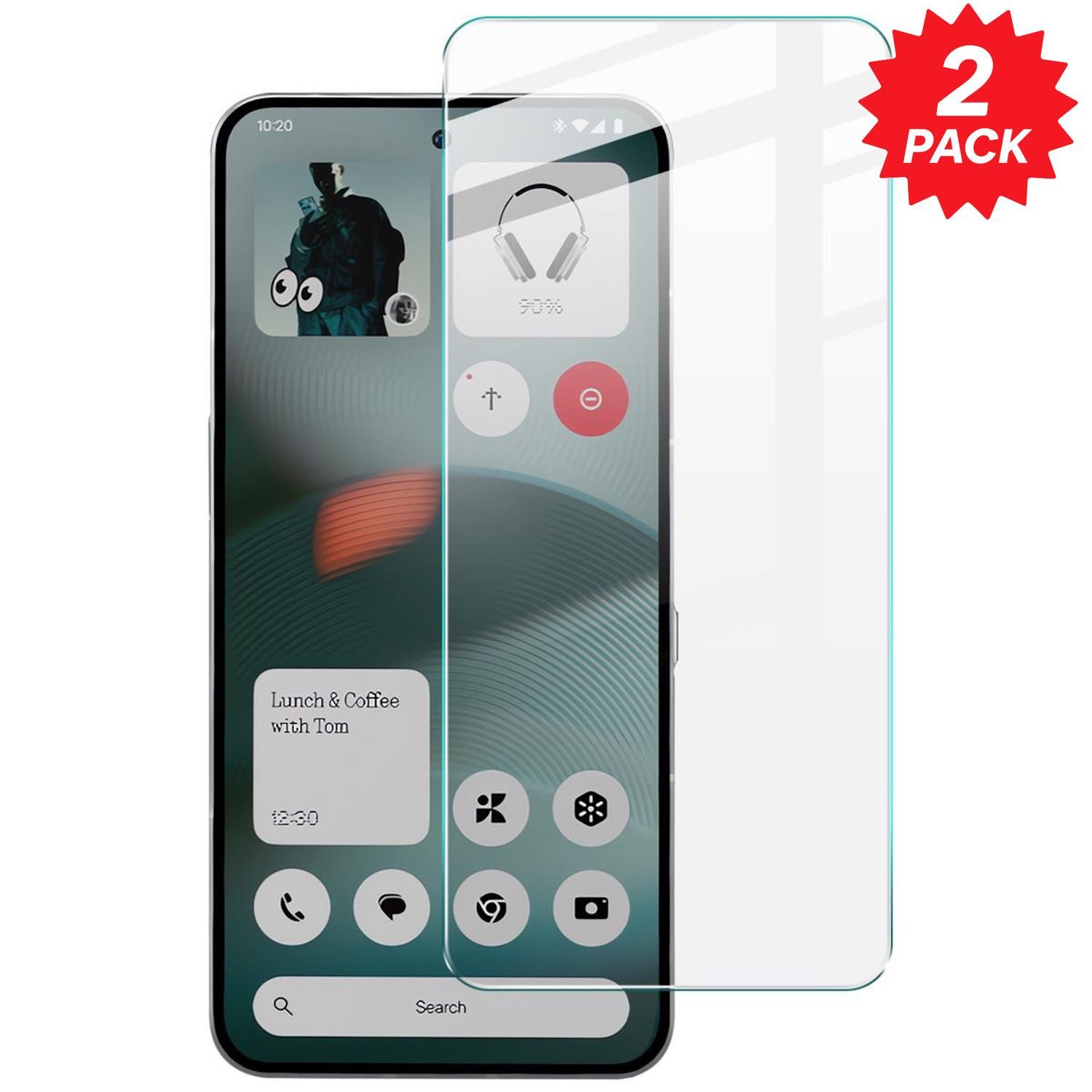 Wigento Handyhülle Für Nothing Phone 3 2x 2.5D 9H Tempered Hart Glas Display Schutz Folie, Spar Set 0,26mm 9H 2.5D Hart Glas Folie, hoher Schutz