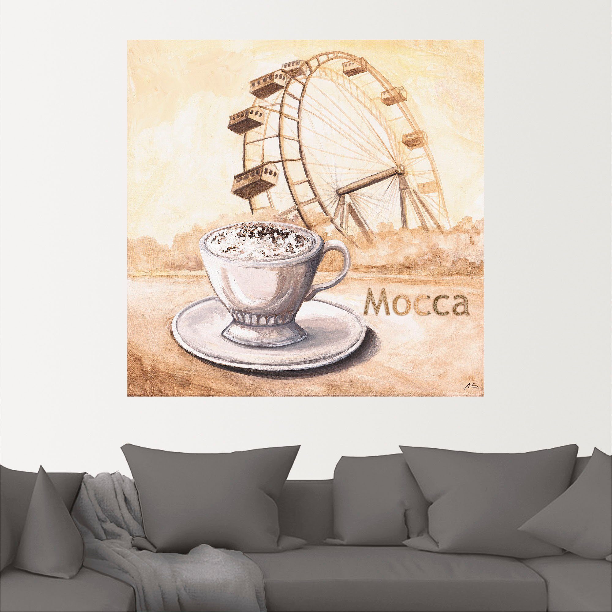 oder (1 versch. Wandbild in Wien, Mocca Bilder Alubild, Kaffee St), Leinwandbild, als Artland Wandaufkleber in Poster Größen