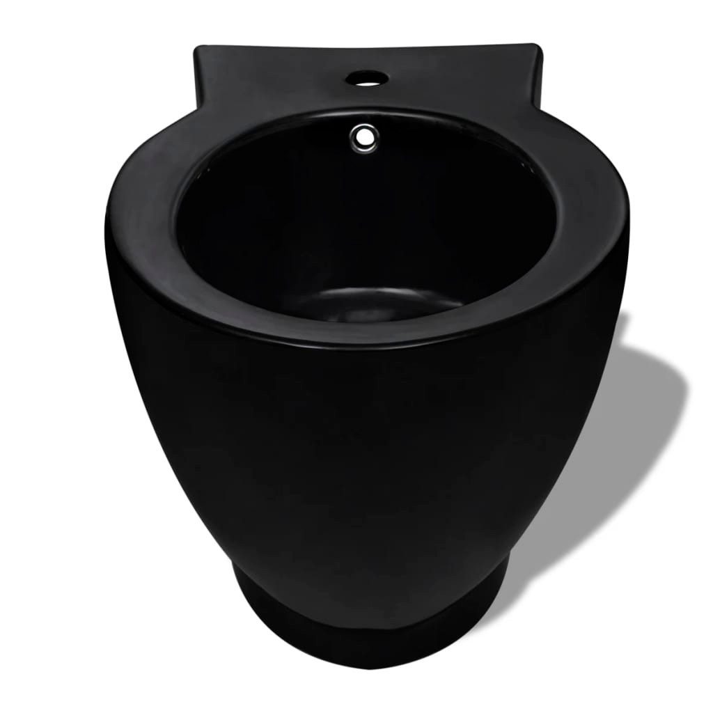 vidaXL Bidet Stand-WC & Bidet Set Schwarz Keramik