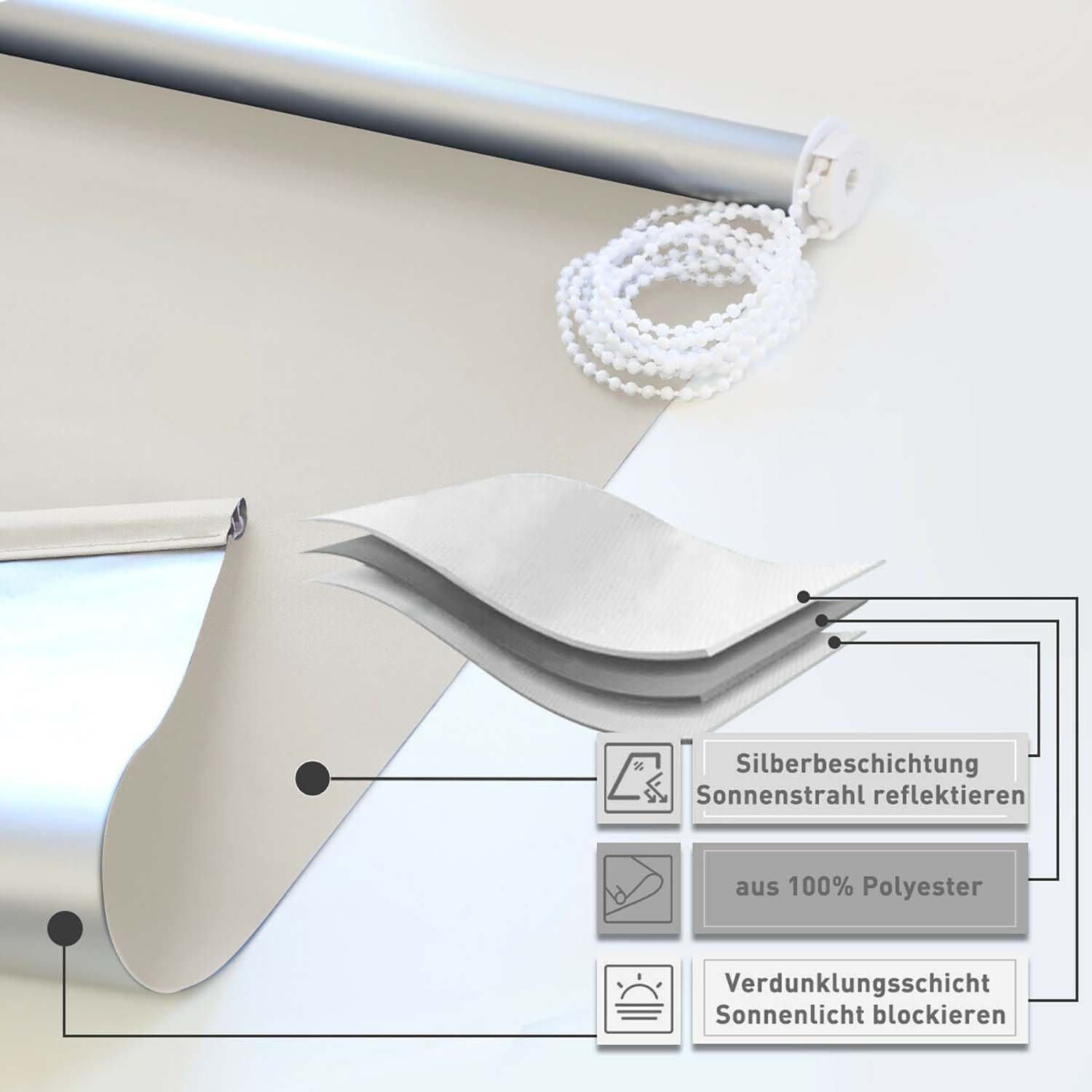 Verdunklungsrollo ohne Bohren Klemmfix Sonnenschutz Thermo günstig online kaufen