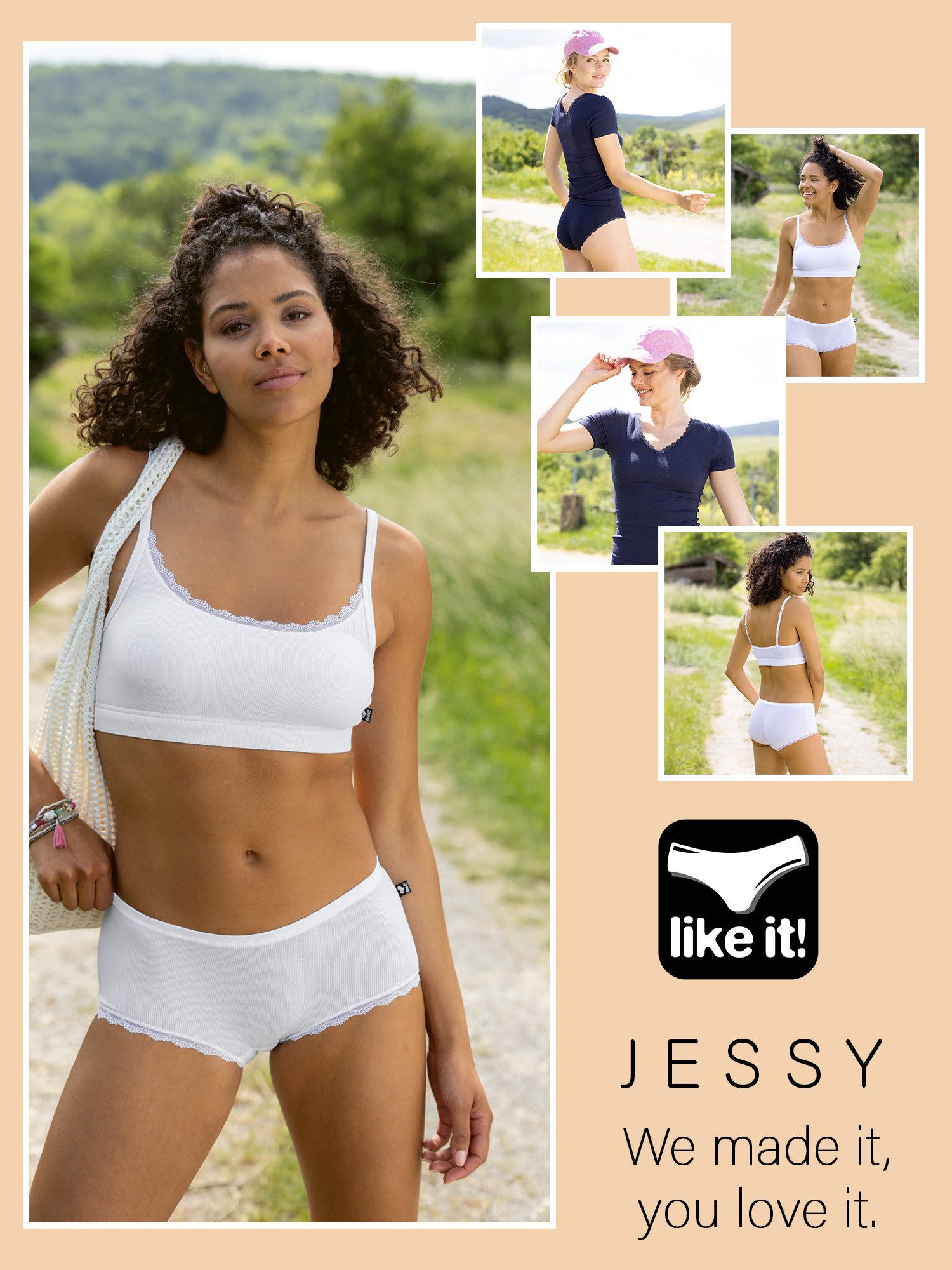 like it! Bustier Bustier mit herausnehmbare Pads Jessy (Stück, 1-tlg) herausnehmbare Pads, ohne Bügel & ohne Cups