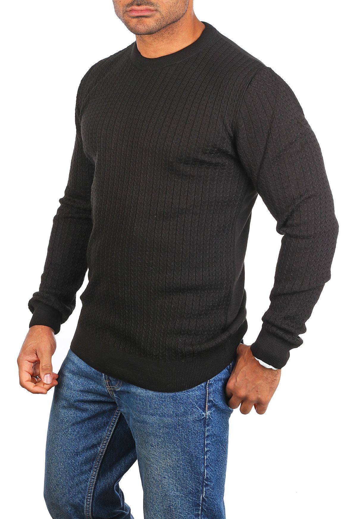 CARISMA Strickpullover Herren leichter Feinstrick Karo Strickmuster einfarb günstig online kaufen