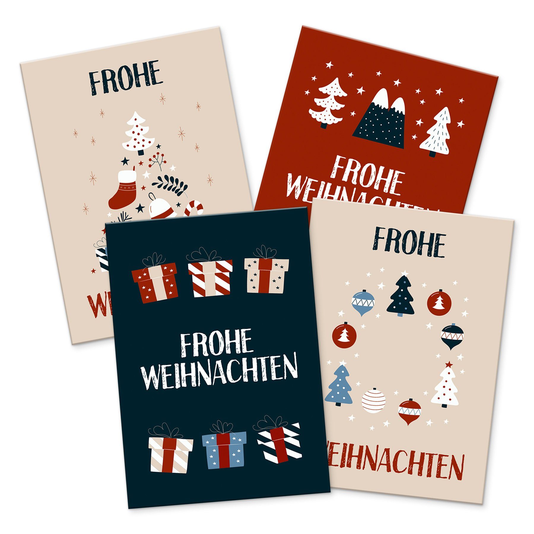 Grußkarten itenga 12 x Postkarte Grußkarte Frohe Weihnachten Weihnachtsdeko vinta