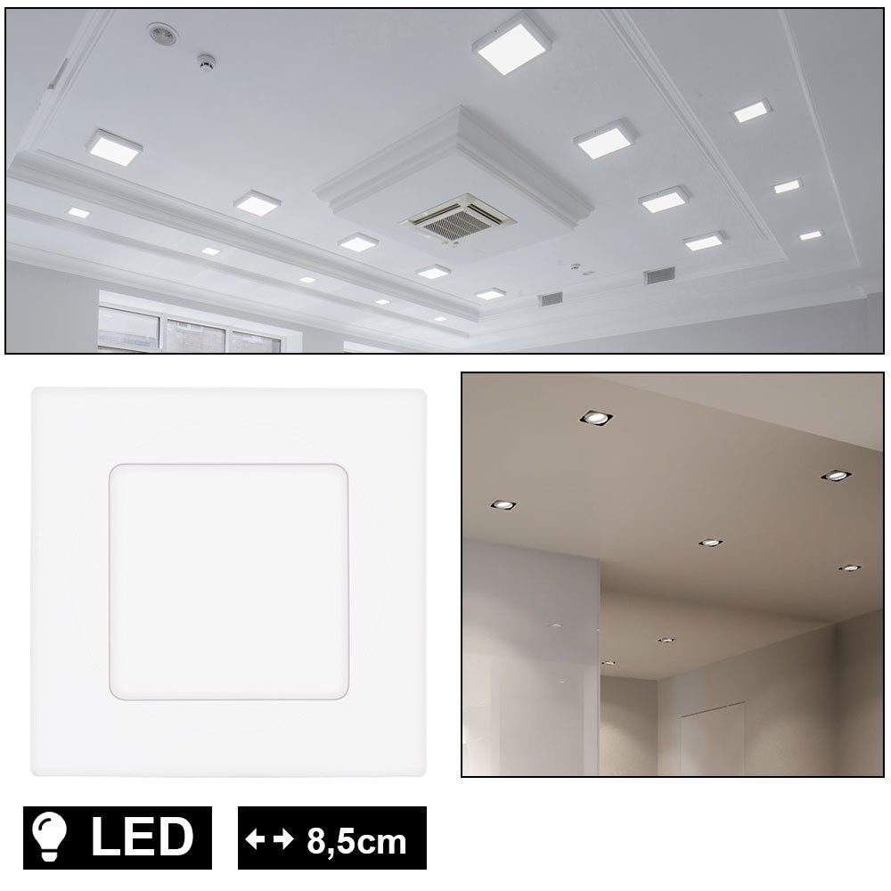 LED Decken Spot Lampe weiß Wohn Zimmer Beleuchtung Quadrat Strahler verstellbar 
