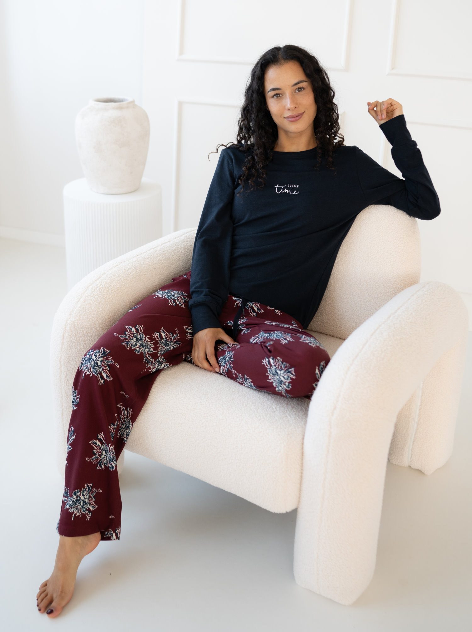 By Louise Pyjamahose Damen Schlafanzughose (1-tlg) Modisches Design