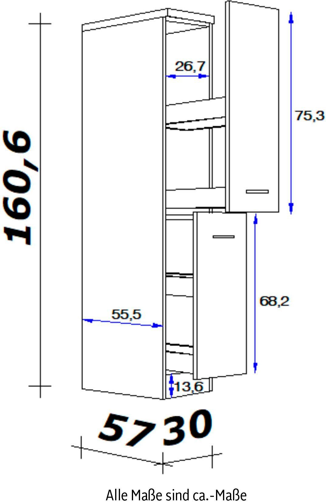 Flex-Well Apothekerschrank Morena (B x H x T) 30 x 161 x 60 cm, mit 4 Ablagen – Bild 4 von 5