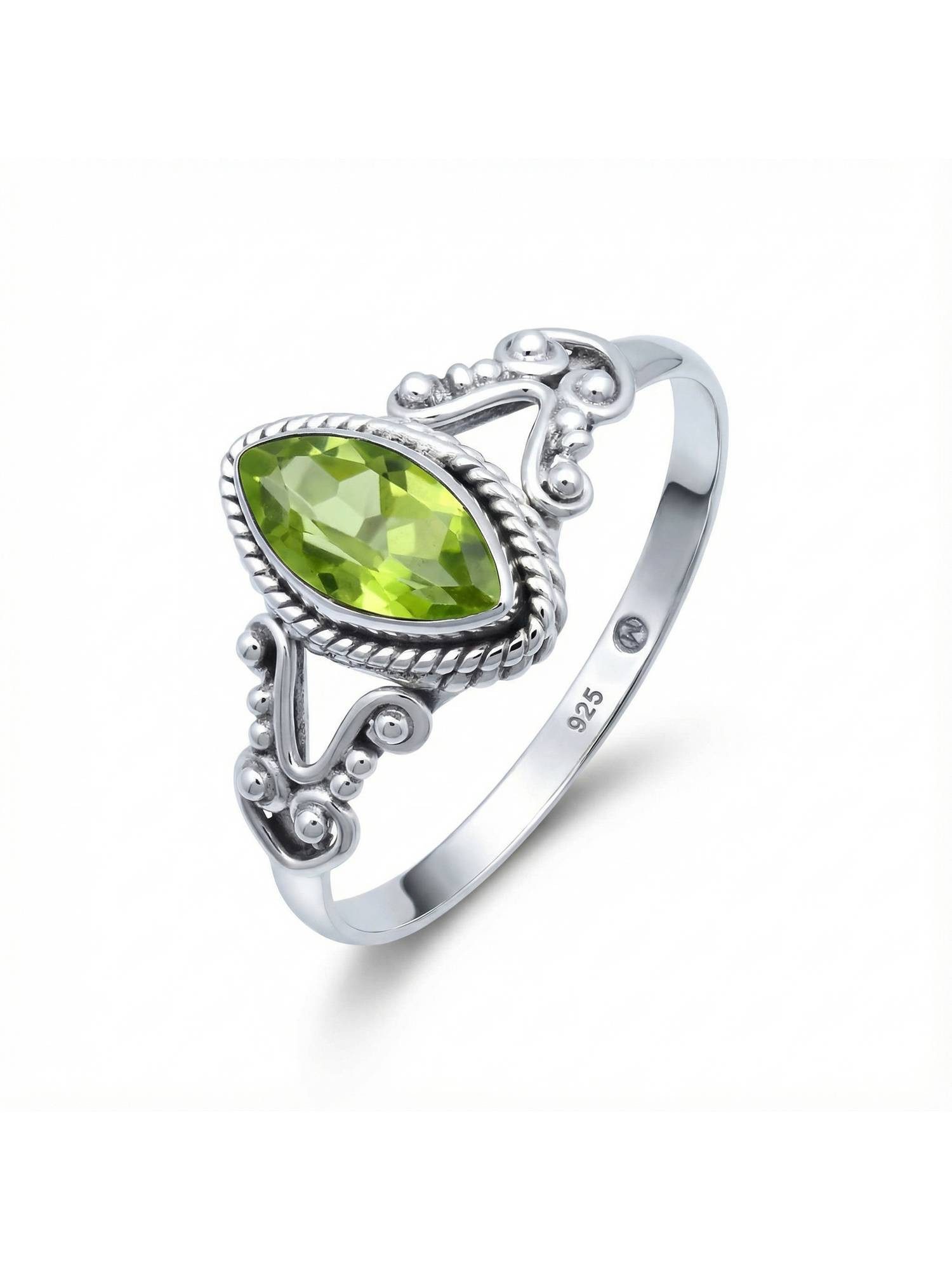 mantraroma Silberring NOBALA aus 925 Silber mit Peridot (Ring mit Schmuckbe günstig online kaufen